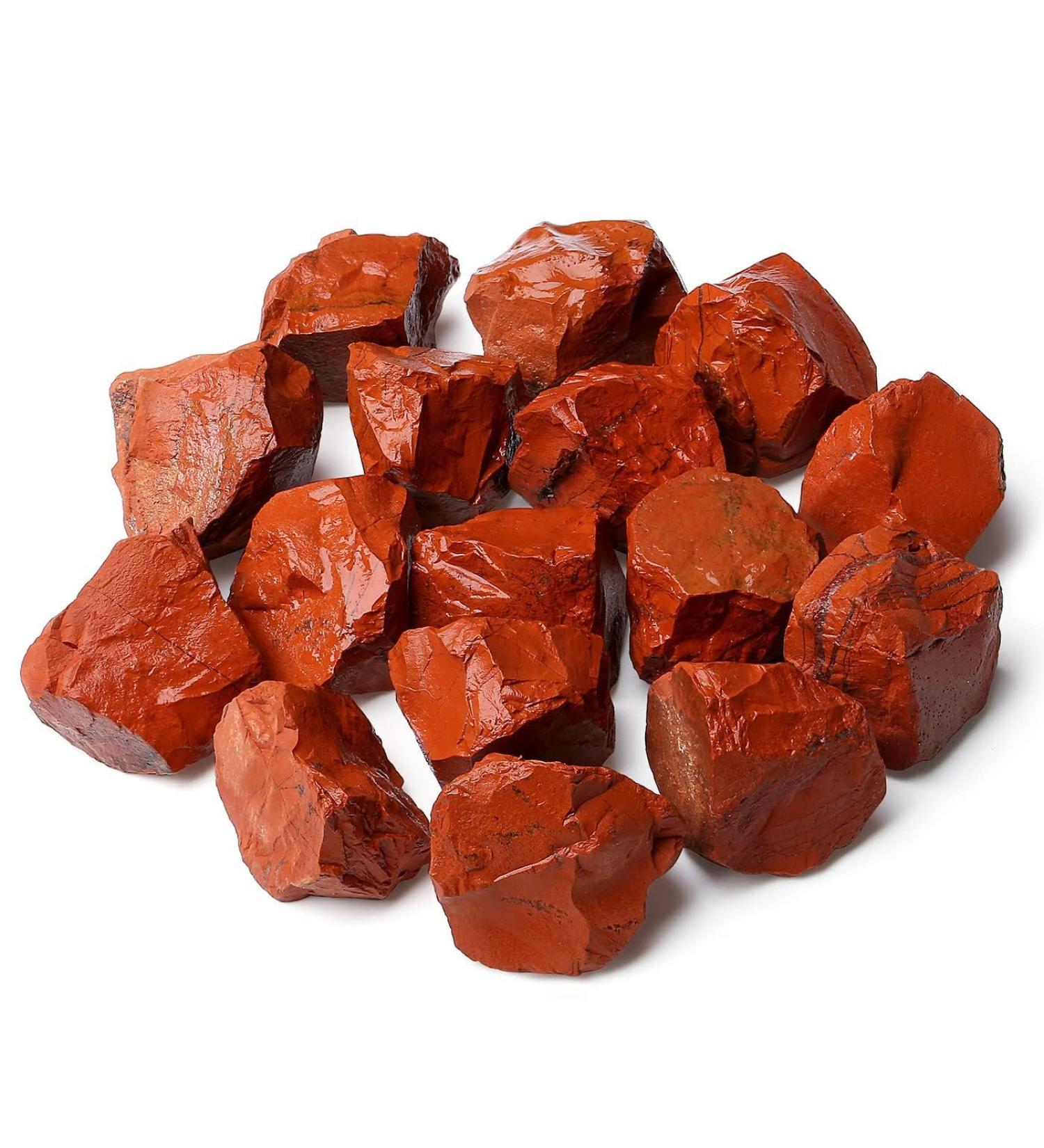 XIANNVXI Red Jasper Crystals 0.45lb - Natural Rough Stones for Reiki Healing and Tumbling - Bulk Gemstones for Cabbing and Fountain Rocks - Buy Online on GoSupps.com
