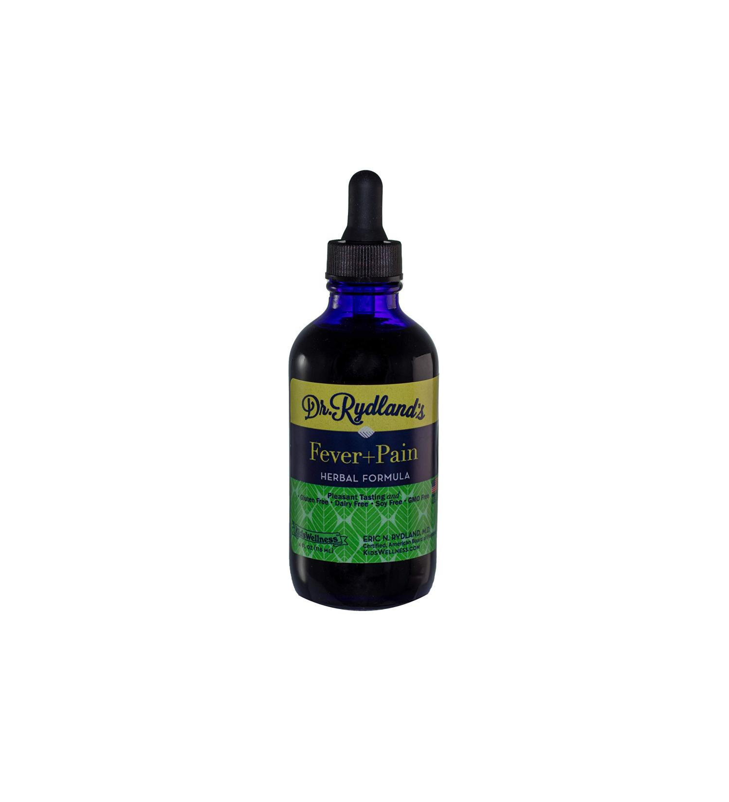 Dr. Rydland's Herbal Supplement for Fever & Pain Relief | KidsWellness Formula | PMS Body Aches & Headaches | 4 oz Bottle - Buy Online on GoSupps.com
