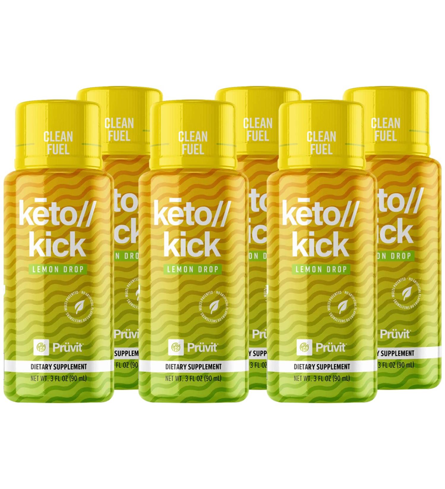 Pruvit Keto Kick Lemon Drop Exogenous Ketones - Natural Slimming & Keto Supplement | Achieve Ketosis with this Keto-Friendly Product - 6 Packs 90 ml - Buy Online on GoSupps.com