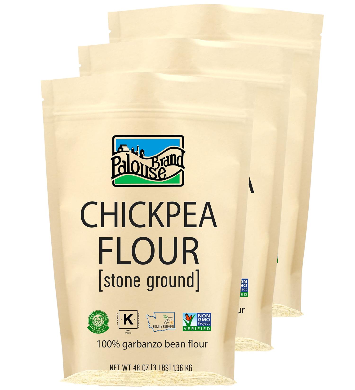 Organic Chickpea Flour | Garbanzo Bean Flour | 100% Non-Irradiated | Non-GMO | 9 LBS Bulk | Washington State Family Farmed | Kosher Parve | Resealable Kraft Bag | Pack of 3 - Buy Online on GoSupps.com
