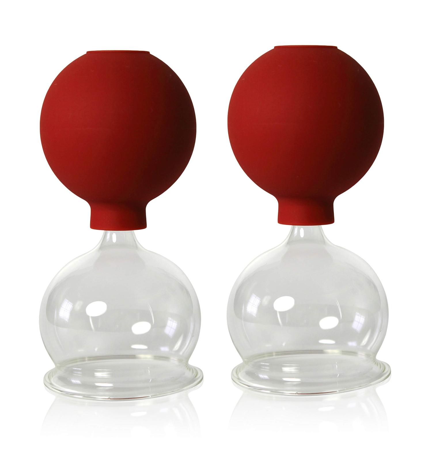 Buy Lauschaer Glass Cupping Glasses (2 pcs 60mm) for Professional Fireless Cupping - Premium Cupping Therapy Tools - Buy Online on GoSupps.com
