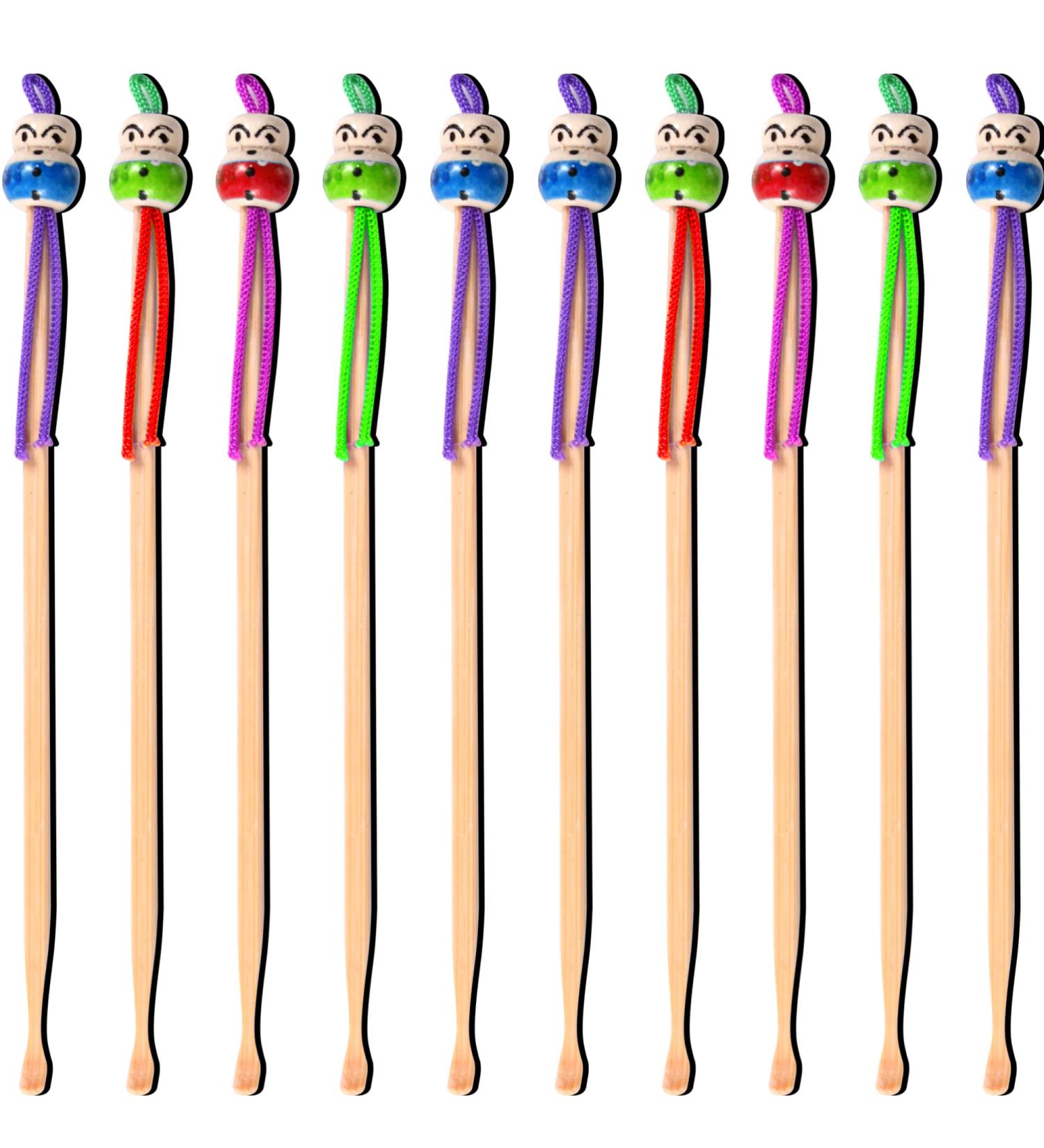 10 Pack Bamboo Ear Spoons - Portable Earwax Cleaning Tools for Ear Cleanliness - Buy Online on GoSupps.com