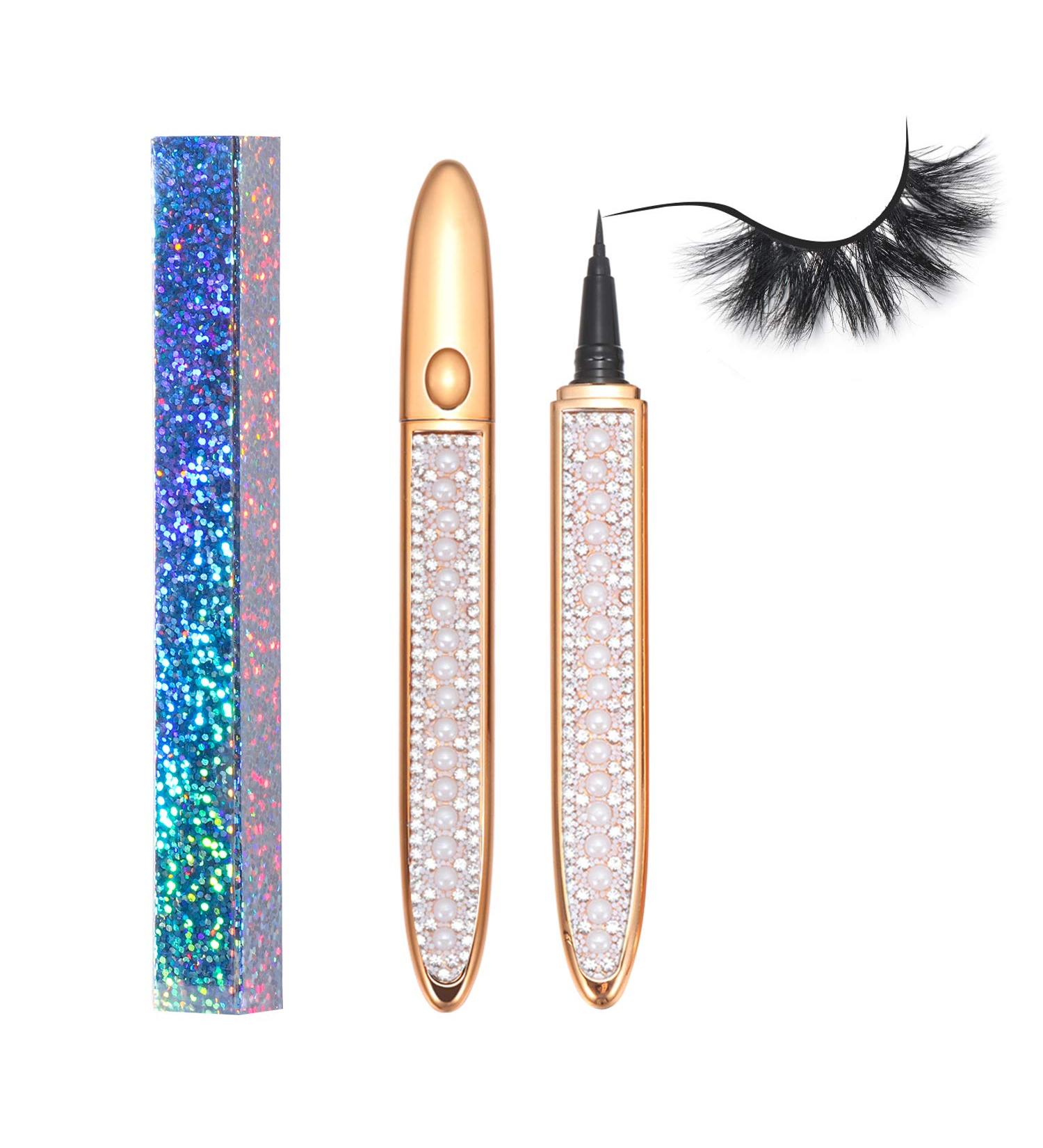 2021 Diamond 2-in-1 Eyeliner Pen & Lash Glue - Waterproof, Mess-Free, Long-Lasting (Style B-Black) - Buy Online on GoSupps.com