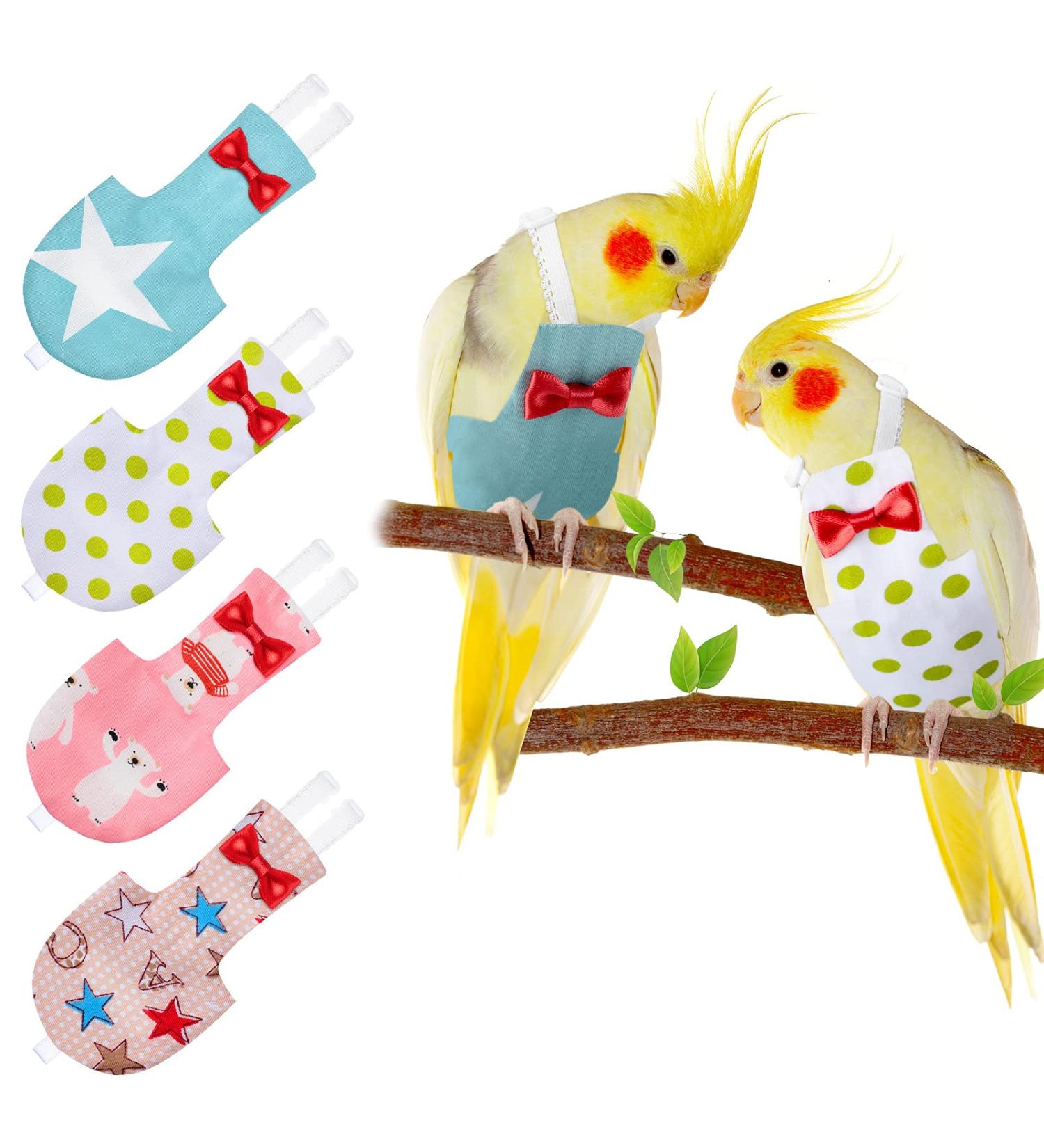 4 Pack Bird Diaper Flight Suit Liner for Parrots - Washable Reusable Waterproof Urine Wet Suit - Star Pattern Size S - Buy Online on GoSupps.com