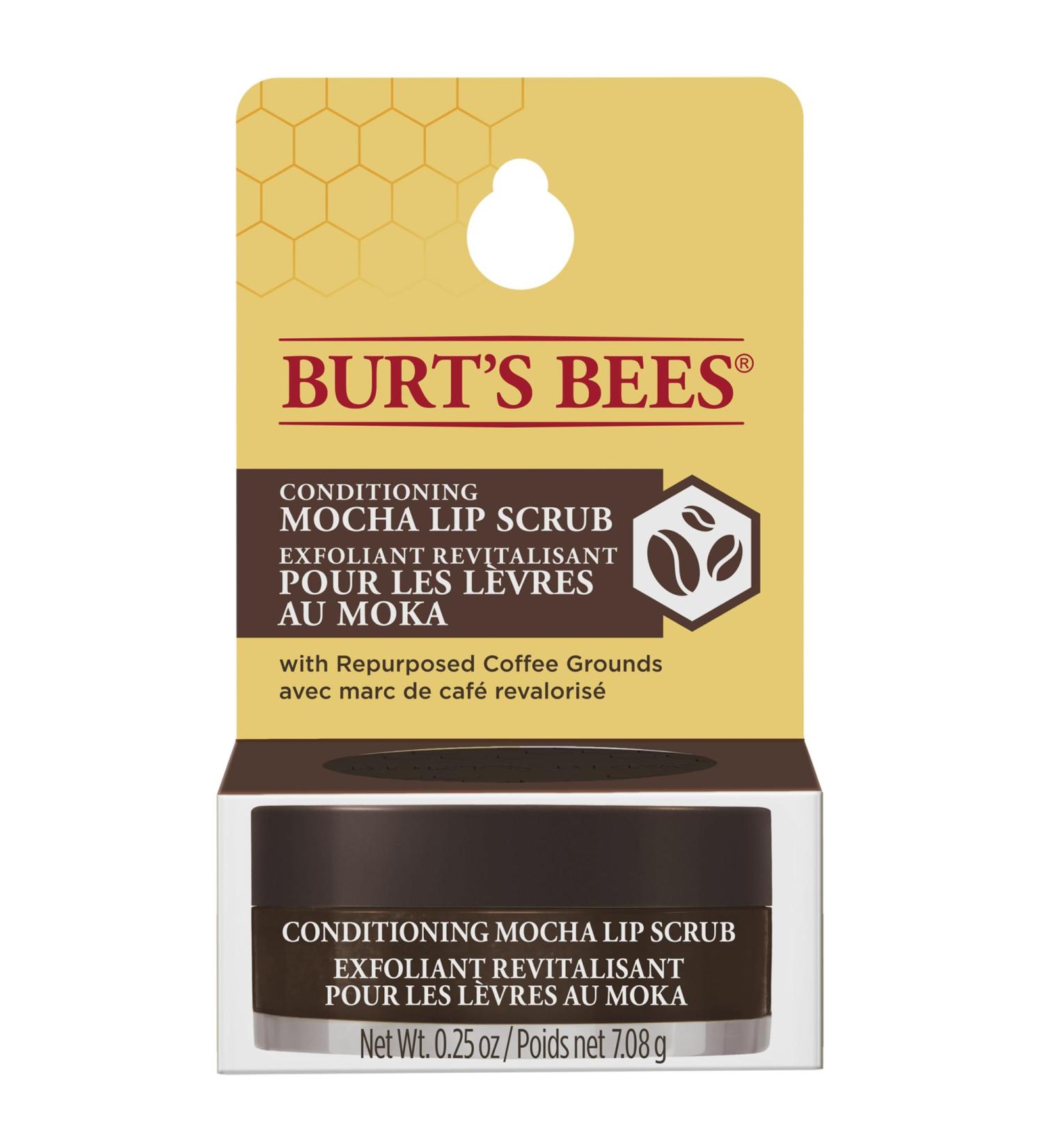 Burt's Bees Conditioning Mocha Lip Scrub and Exfoliator With coffee grounds & Beeswax to Exfoliate and Nourish Lips 7g - Buy Online on GoSupps.com