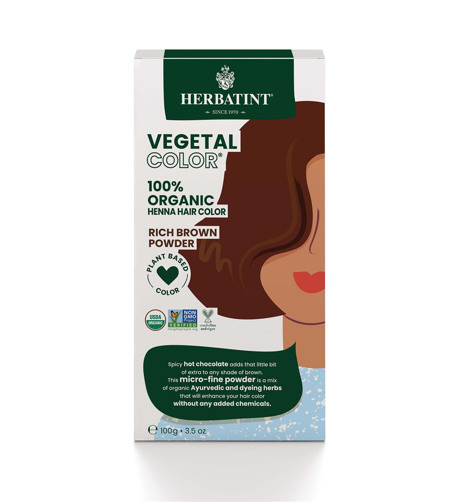 Herbatint Henna Color Organic Hair Dye - Rich Brown 3.5oz - Vegan Plant-Based Formula - Buy Online on GoSupps.com