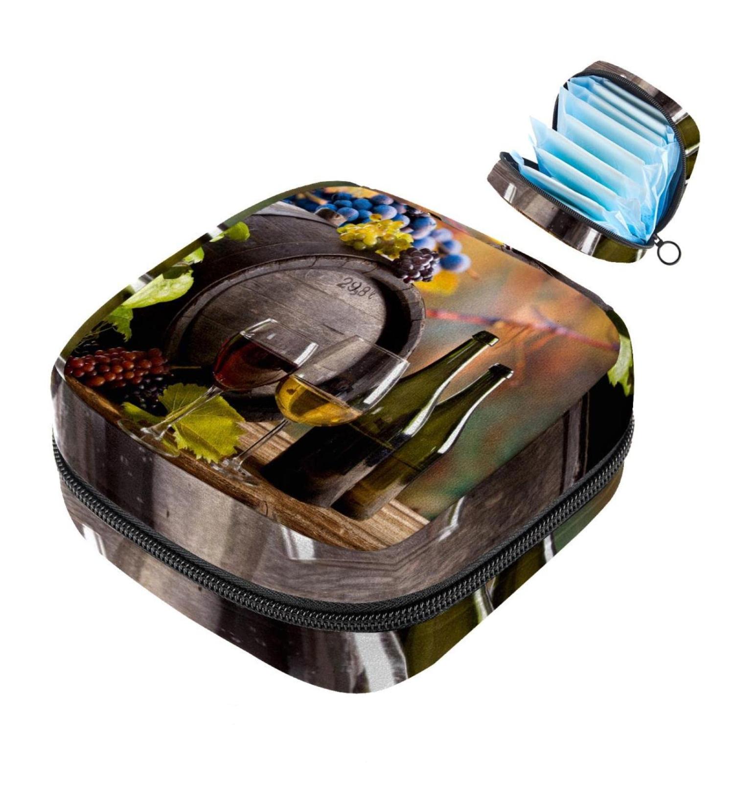 Stylish Wine Barrel Bandage Storage Bag - Portable Menstrual Cup Bags for Women & Teens | Unique Design for Period Essentials - Buy Online on GoSupps.com