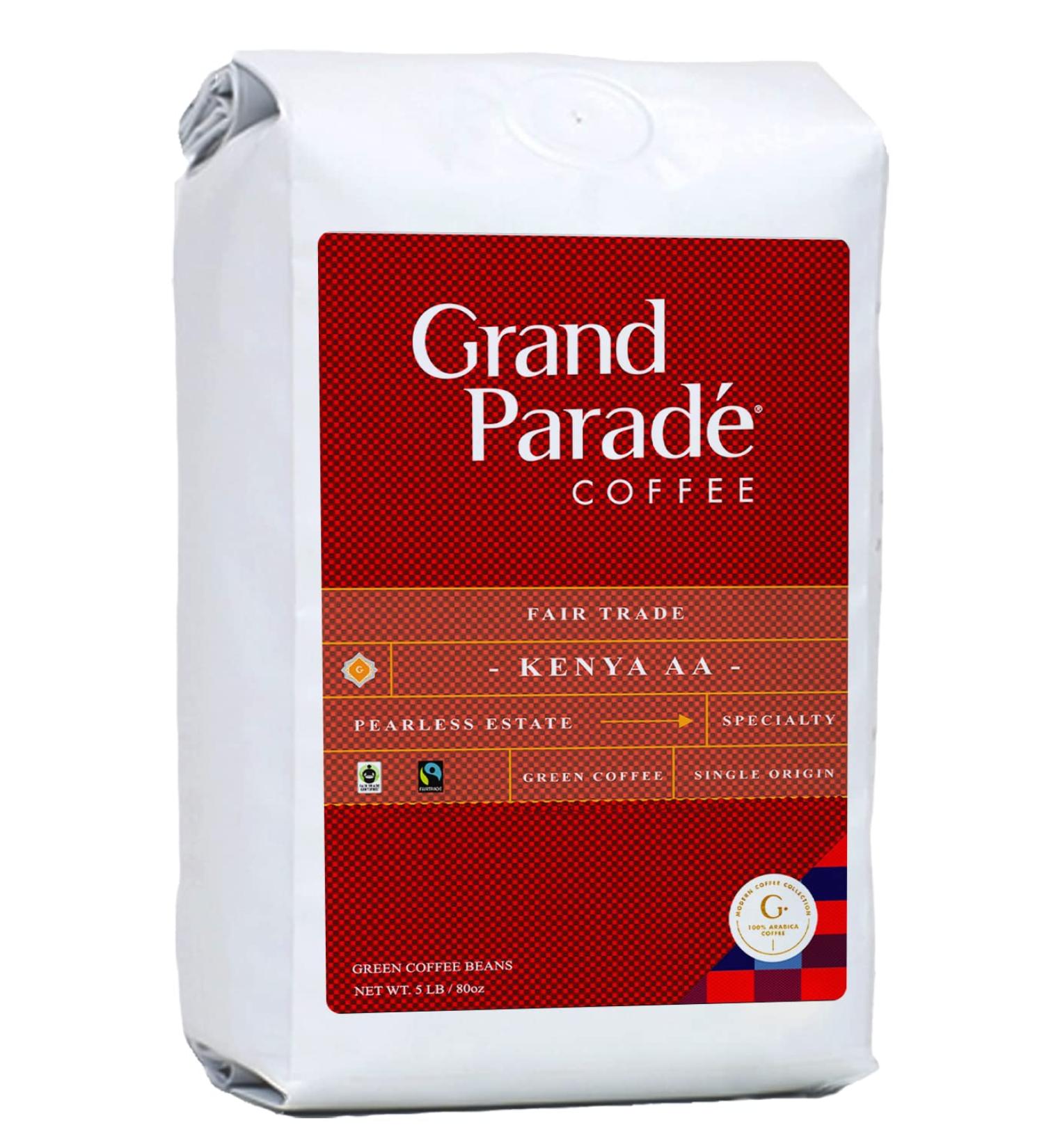5 lbs Unroasted Kenya AA Green Coffee Beans - Women Produced Single Origin - Nyeri Pearless Estate | Grand Parade Coffee - Buy Online on GoSupps.com