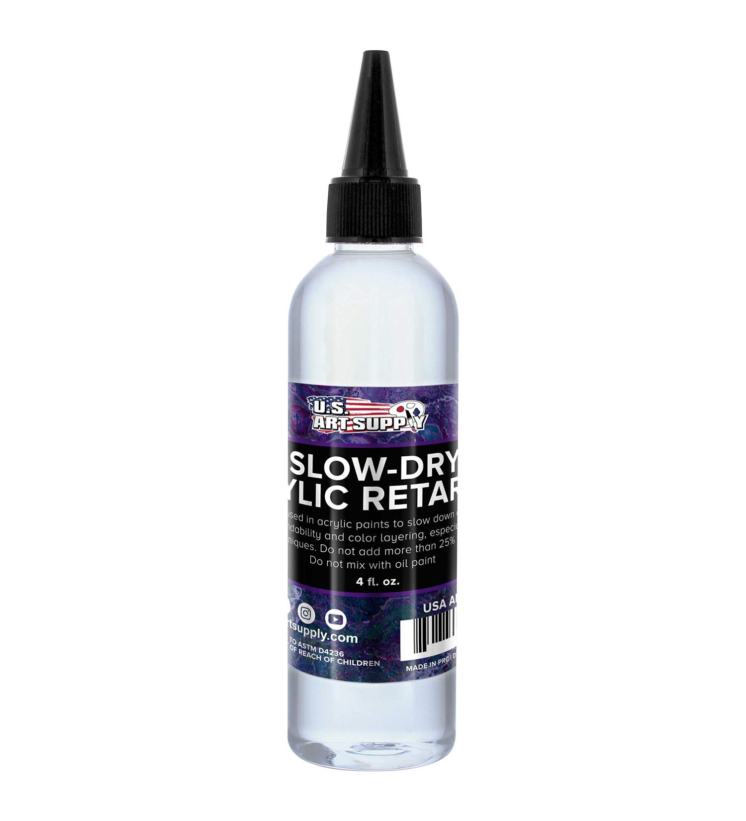 U.S. Art Supply Acrylic Retarder Liquid - 4oz | Slows Dry Times, Enhances Acrylic Pouring | Extend Working Time - Buy Online on GoSupps.com