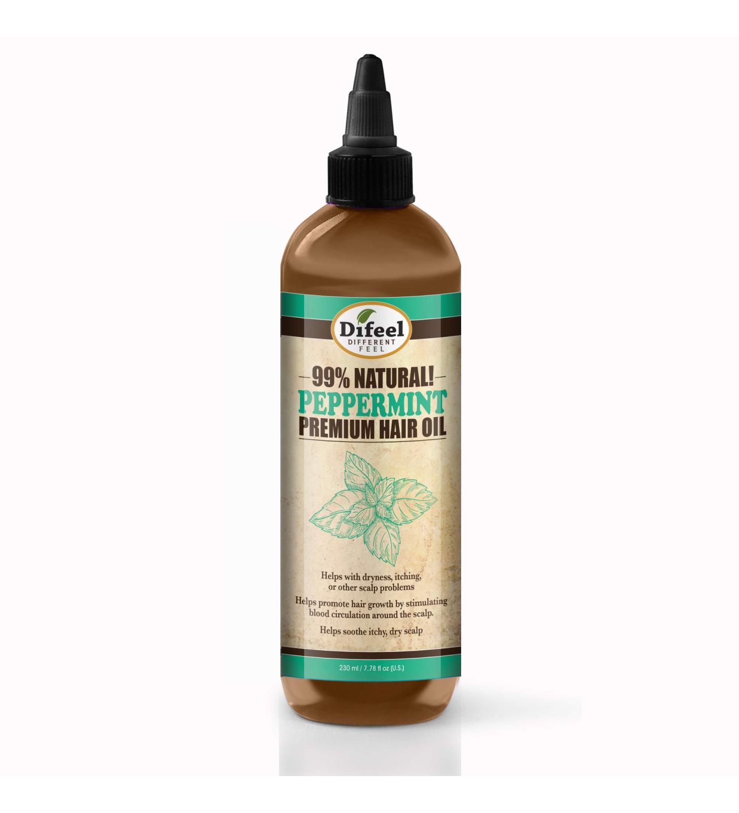 Difeel 99% Natural Premium Peppermint Hair Oil 7.1oz - Nourishing and Revitalizing - Buy Online on GoSupps.com