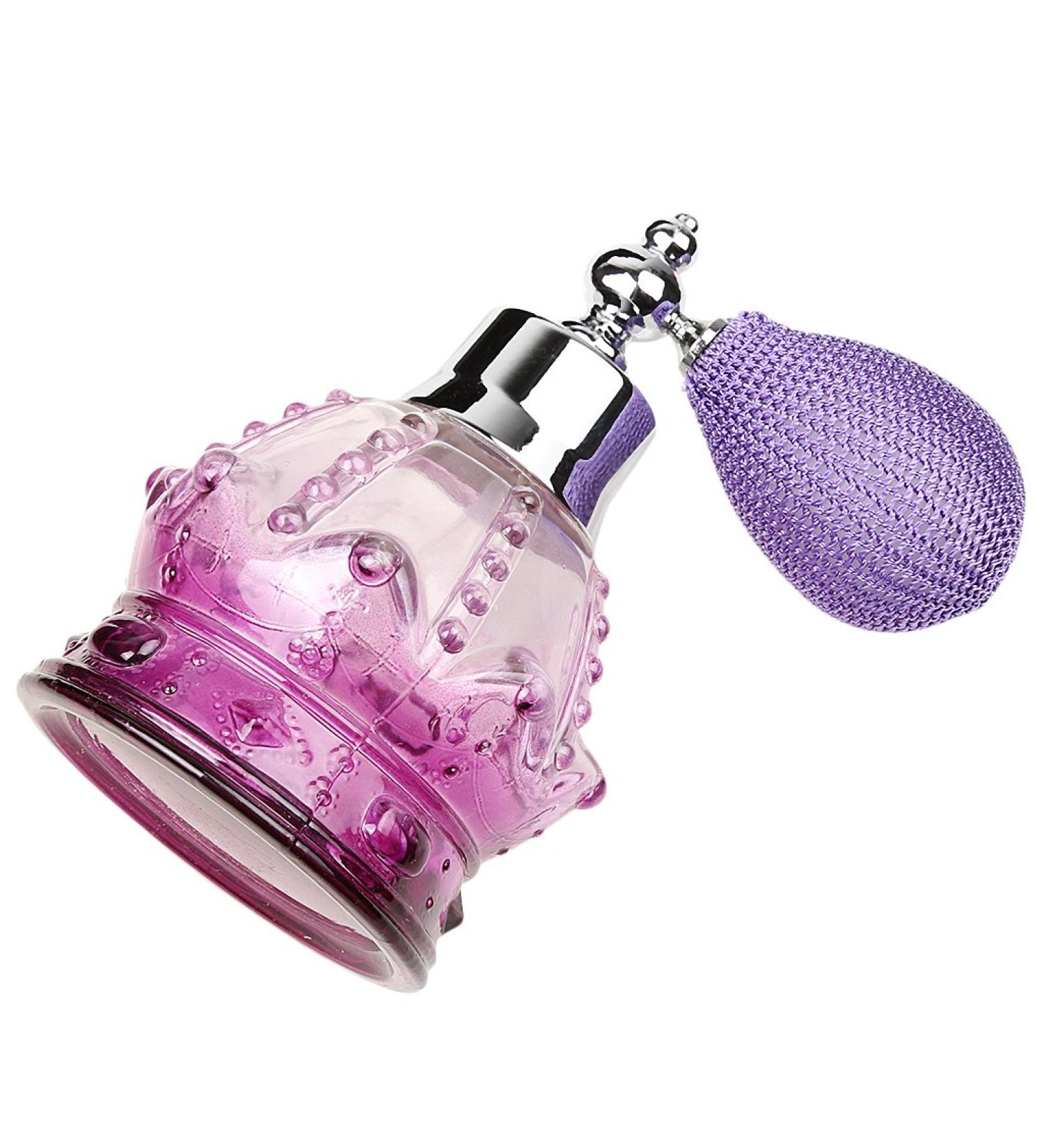 SCOLAND 100ml Vintage Crystal Glass Atomizer Perfume Bottle Perfume Atomizer Refillable Bottle Travel with Short Pump Spray Diffuser Gilrs Birthday Gift (Purple) - Buy Online on GoSupps.com