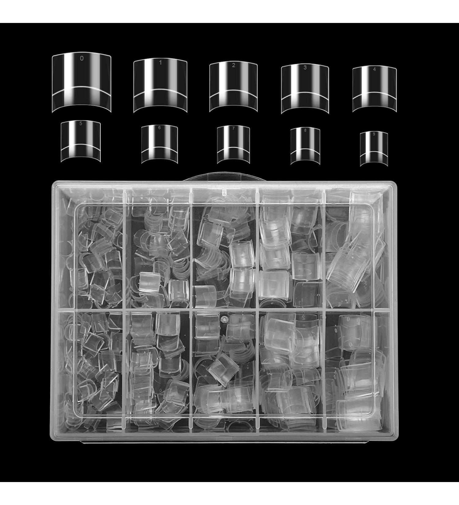 KINBOM 500pcs Clear Nail Tips Short Acrylic Fake Nails with Case Square Half Cover French Fake False Nails for Nail DIY Decoration at Home and Salon - Buy Online on GoSupps.com