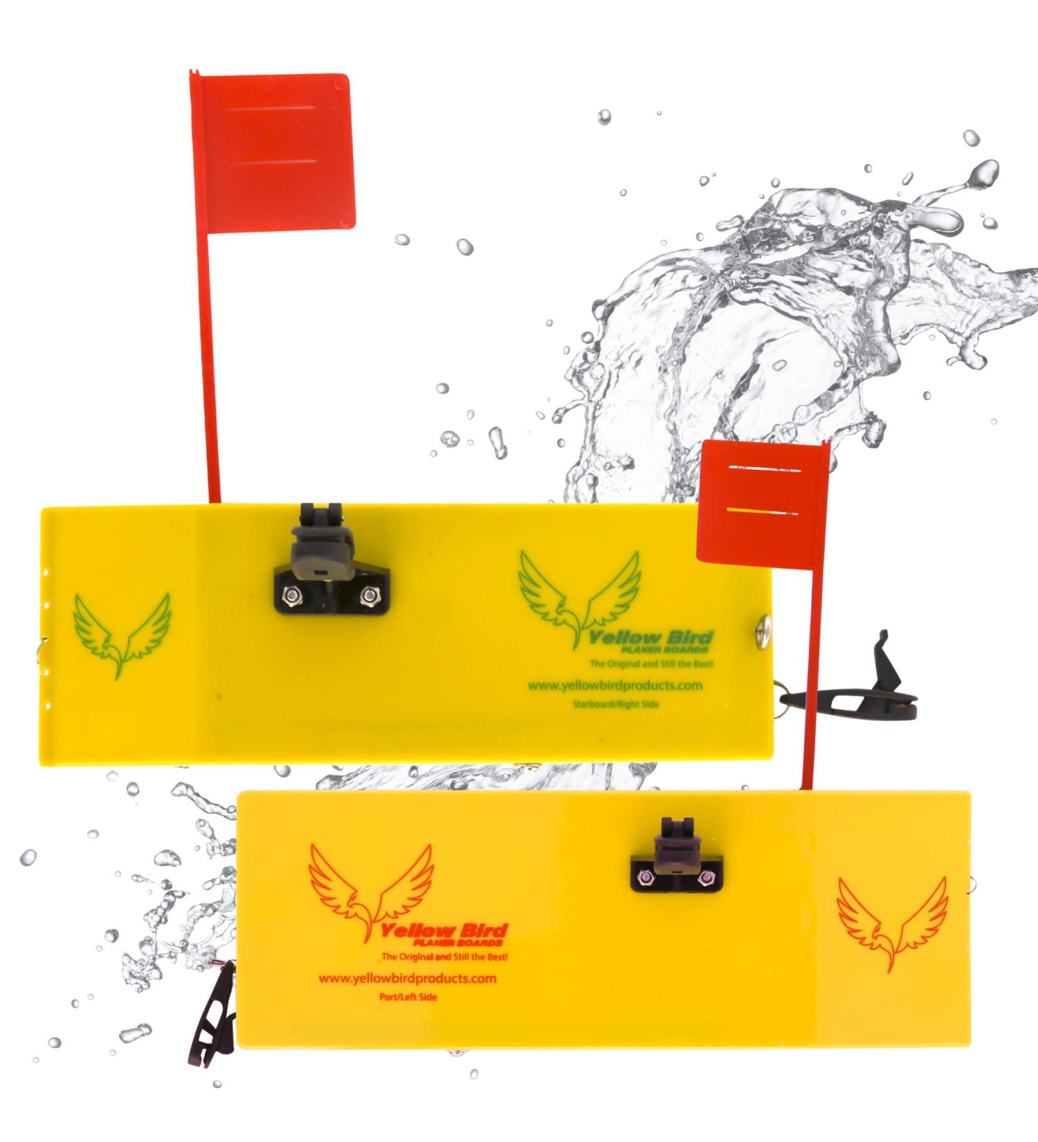 Yellow Bird Fishing Products 2 Pack Planer Boards Kits - 4 Sizes (Availible) - 08 Inch - Starboard/Port Side - Left & Right - Buy Online on GoSupps.com