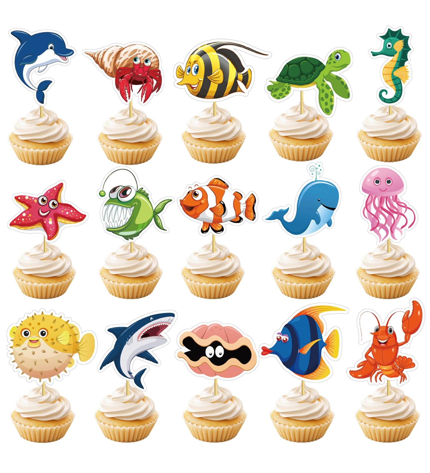 48pcs Ocean Sea Animal Cupcake Toppers - Buy Online on GoSupps.com