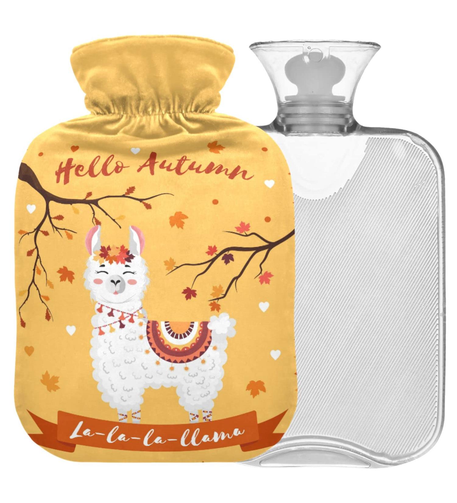 Buy Naanle Autumn Llama Alpaca Hot Water Bottle - 1L Transparent Heat Therapy for Bed & Pain Relief | International Shipping - Buy Online on GoSupps.com