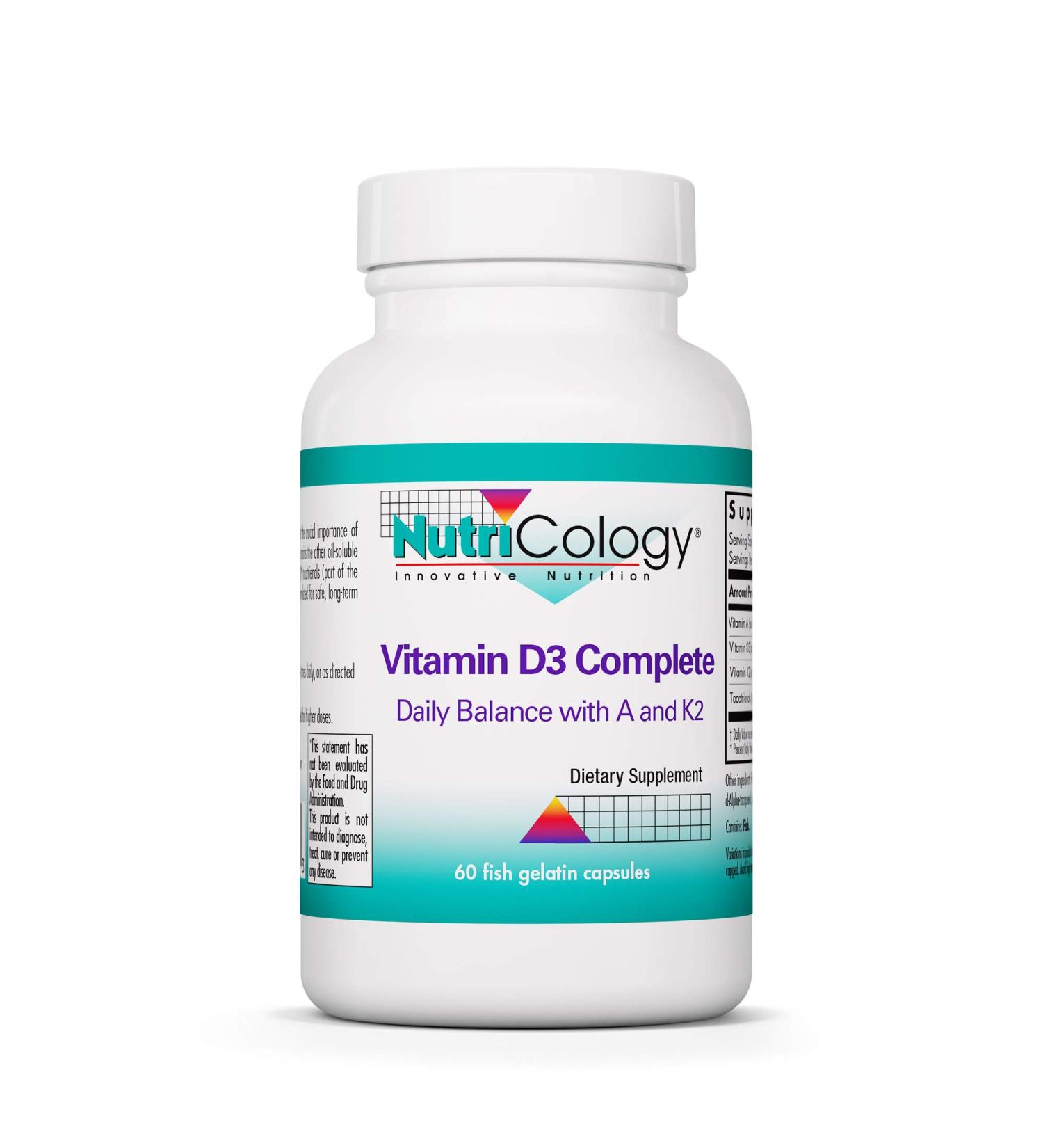 Nutricology Vitamin D3 Complete - 60 Fish Gelatin Capsules for Optimal Health - Buy Online on GoSupps.com