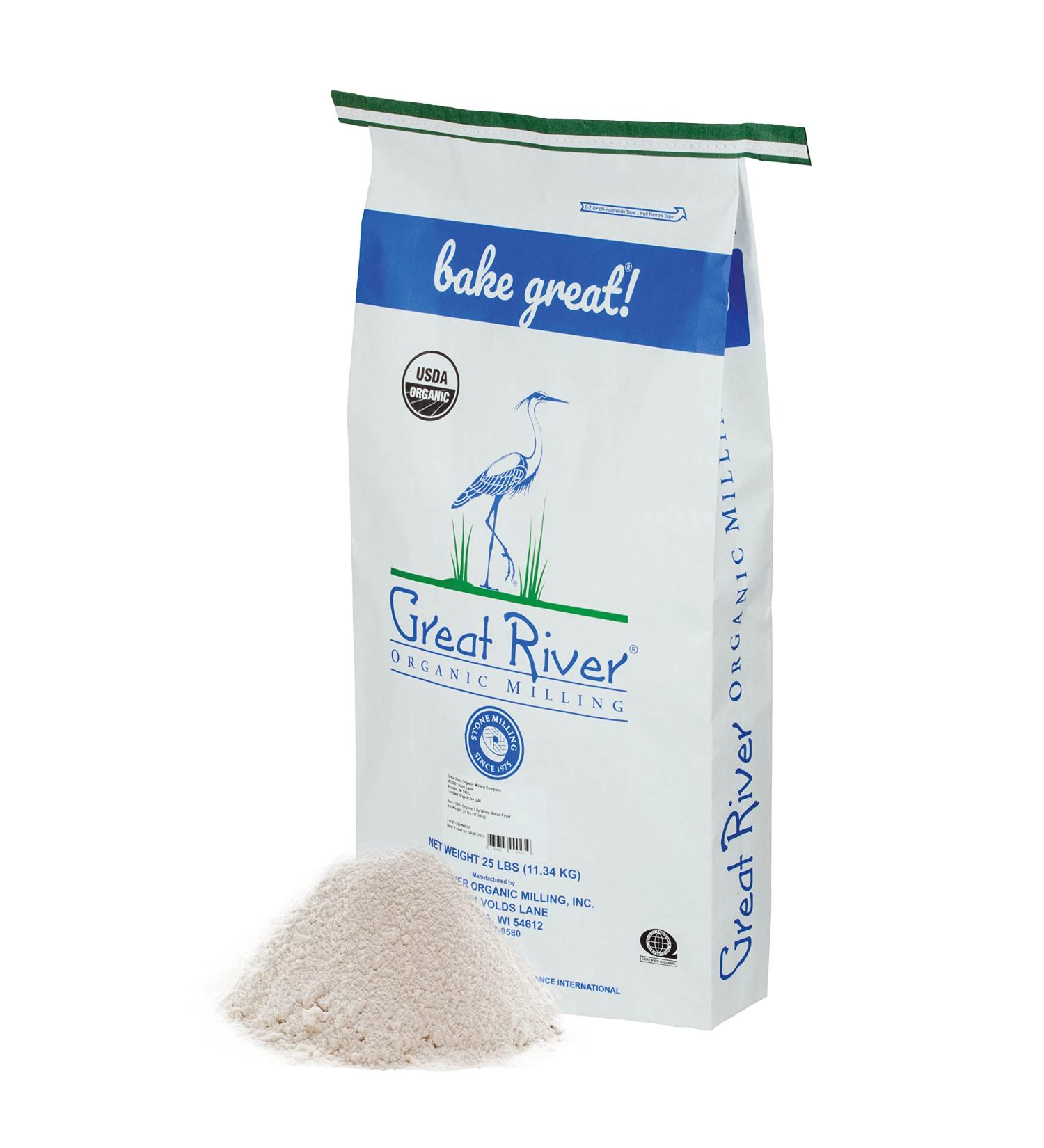 Great River Organic Milling Lily White Bread Flour 25 Lb - All-Purpose Organic Flour - Buy Online on GoSupps.com