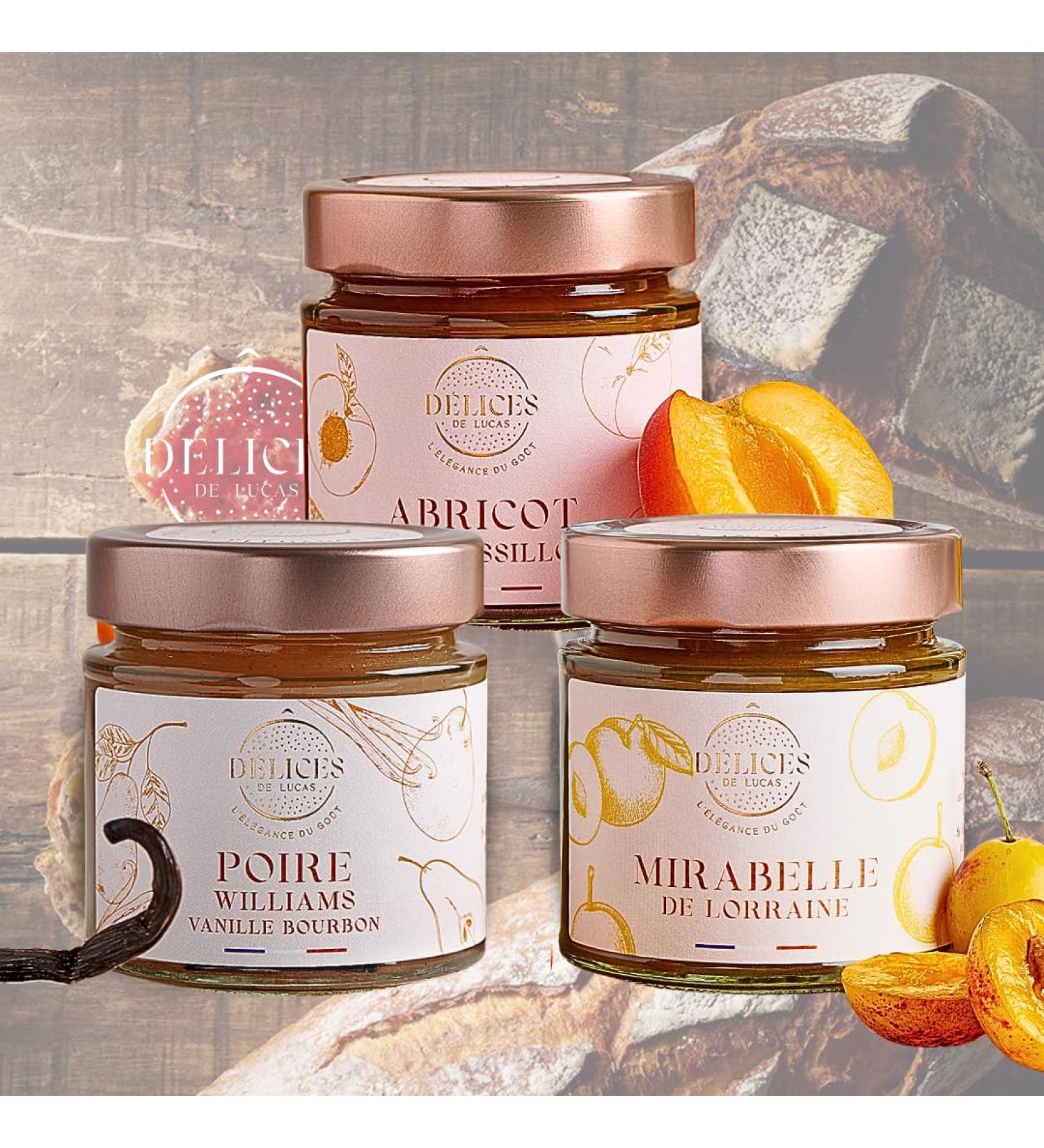  D lices de Lucas Lot Douceur du Verger (3 230 g) Poire & Vanille Bourbon Mirabelle de Lorraine & Abricot du Roussillon Artisanale & Fabriqu e en France - Buy Online on GoSupps.com