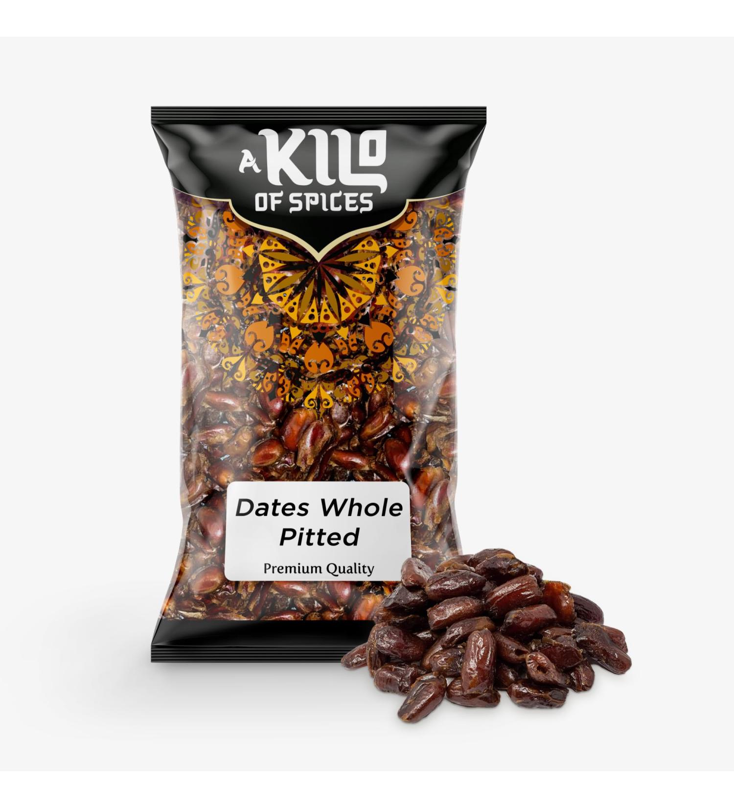 A Kilo of Spices | Whole Pitted Dates | A Wholesome Snack for Any Occasion | The Perfect Addition to Your Baking and Cooking Needs | GMO-Free | High Fibre Delicious and Nutritious Pitted Dates 1 Kg 1kg
