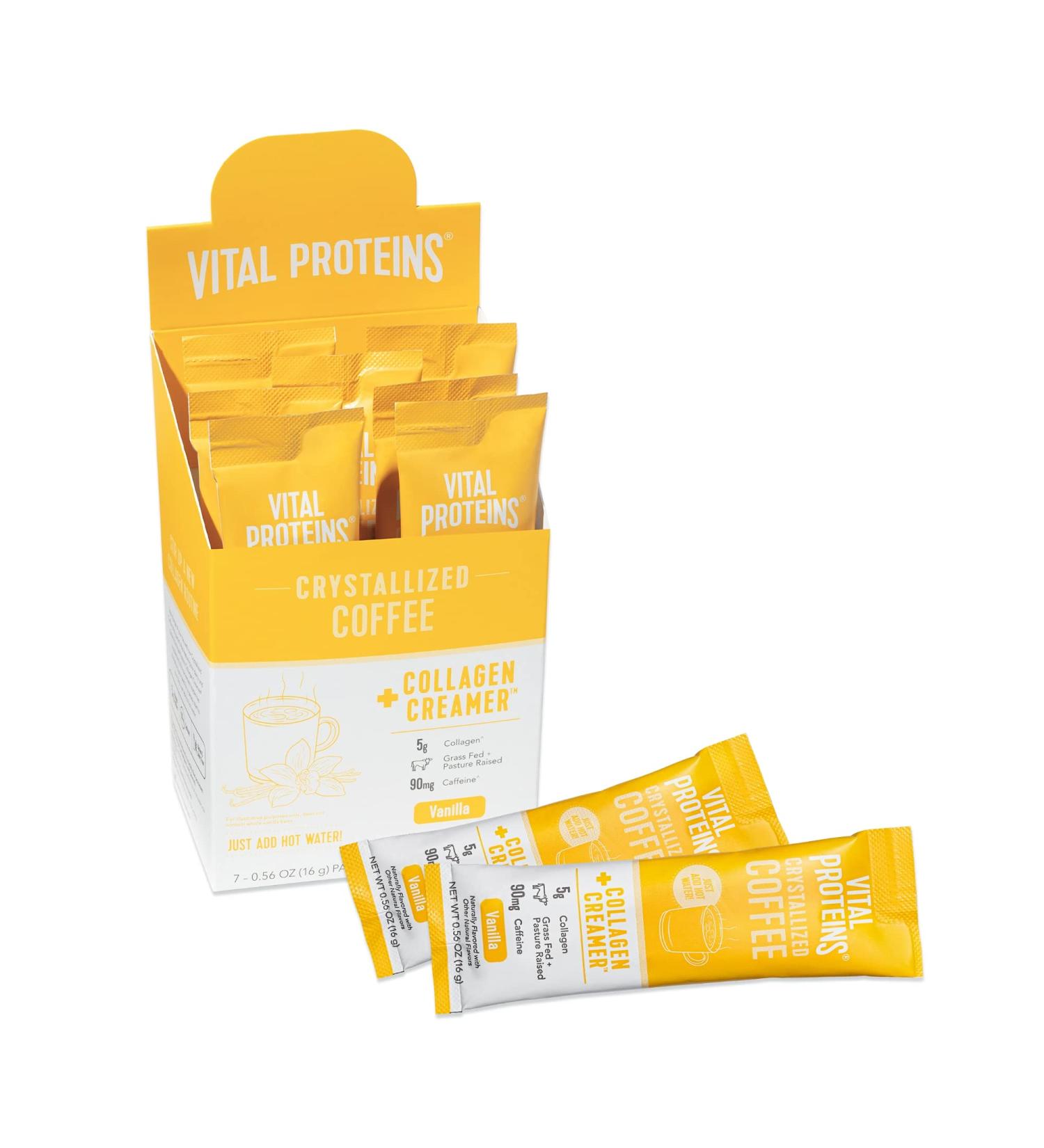 Vital Proteins Crystallized Coffee + Collagen Creamer Vanilla - 7 Packets (0.56 oz each) - Buy Online on GoSupps.com