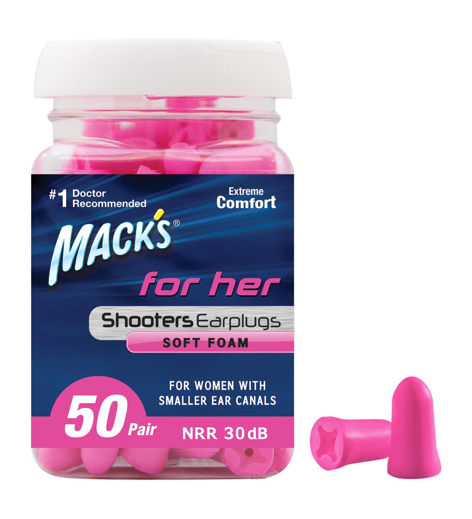 Mack s for Her Soft Foam Ear Plugs - 50 Pairs Pink | Small Shooting Earplugs for Hunting Tactical & Target Shooting - Buy Online on GoSupps.com