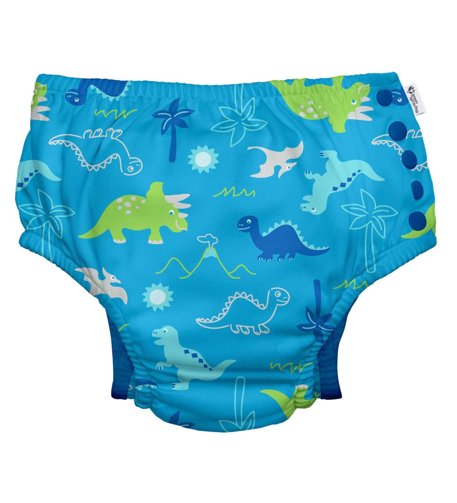 Eco Snap Swim Diaper - Aqua Dinosaurs for 24 Months (18-24m) | Green Sprouts | International Shipping - Buy Online on GoSupps.com