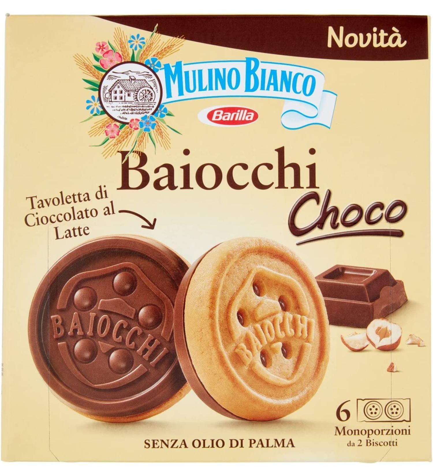 Mulino Bianco Chocolate Biscuits Baiocchi choco biscuits biscuits biscuits and milk chocolate bars with hazelnuts Excellent as a snack 144 gr - Buy Online on GoSupps.com