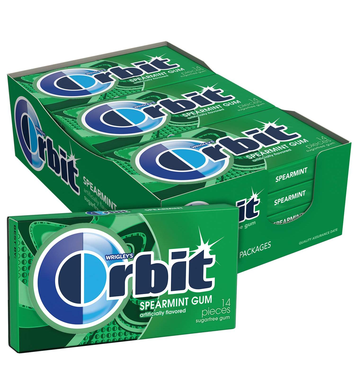 ORBIT Spearmint Sugarfree Chewing Gum 14 Pieces, Pack of 12 - Buy Online on GoSupps.com