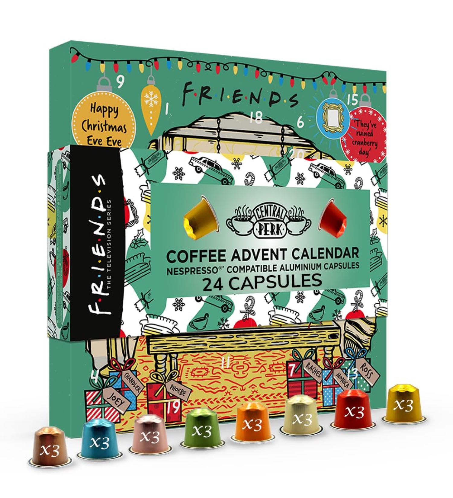 Friends Christmas Coffee Advent Calendar 2023 | Nespresso Compatible | Festive Xmas Coffee Capsules - Buy Online on GoSupps.com