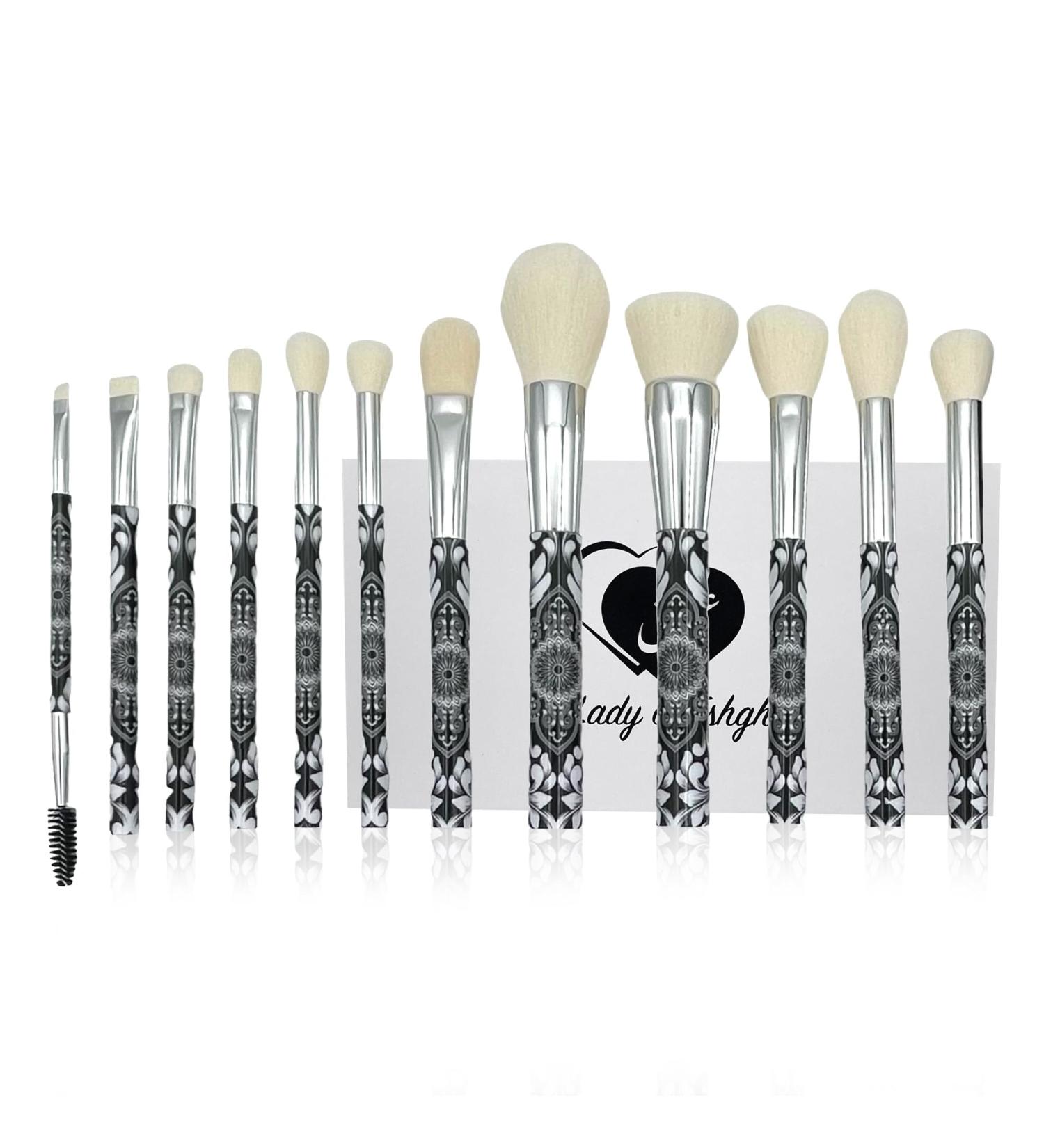 Eshghe-Mani Makeup Brushes by Lady of Eshgh | 12pc Professional Full Face Set | Natural Hair-Like Quality | Collector's Box & Elegant Storage Pouch | International Shipping Available - Buy Online on GoSupps.com