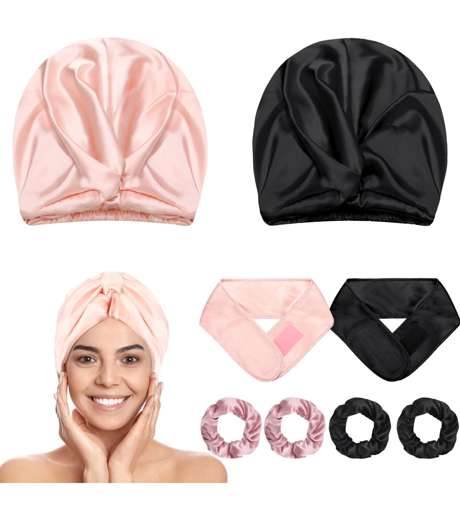 Silk Bonnet Sleep Cap Set with Scrunchies & Scarf for Women - Soft Silk Hair Wrap for Sleeping, Makeup, and Sports - Buy Online on GoSupps.com