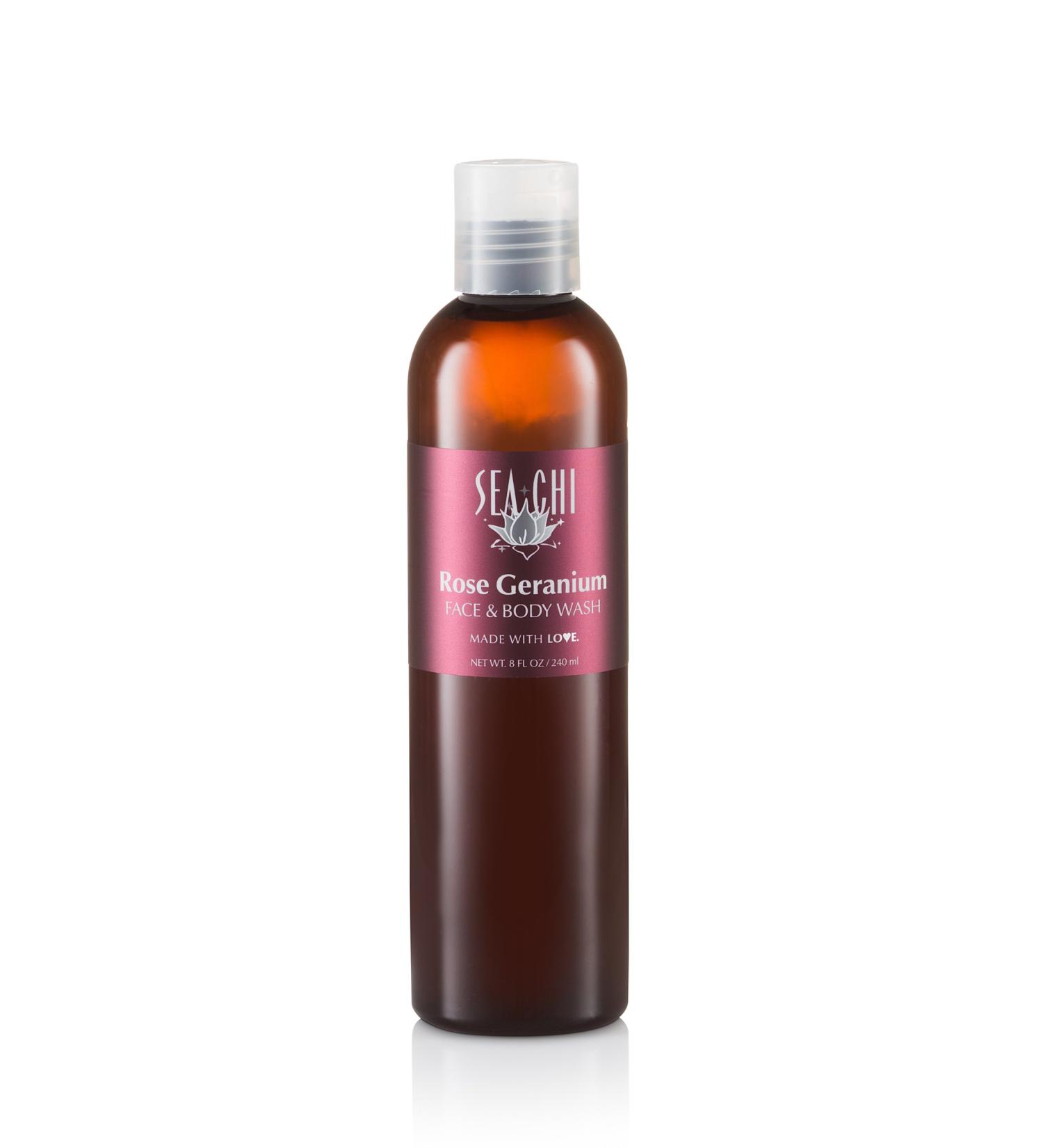 Rose Geranium Face and Body Wash 8oz/240ml