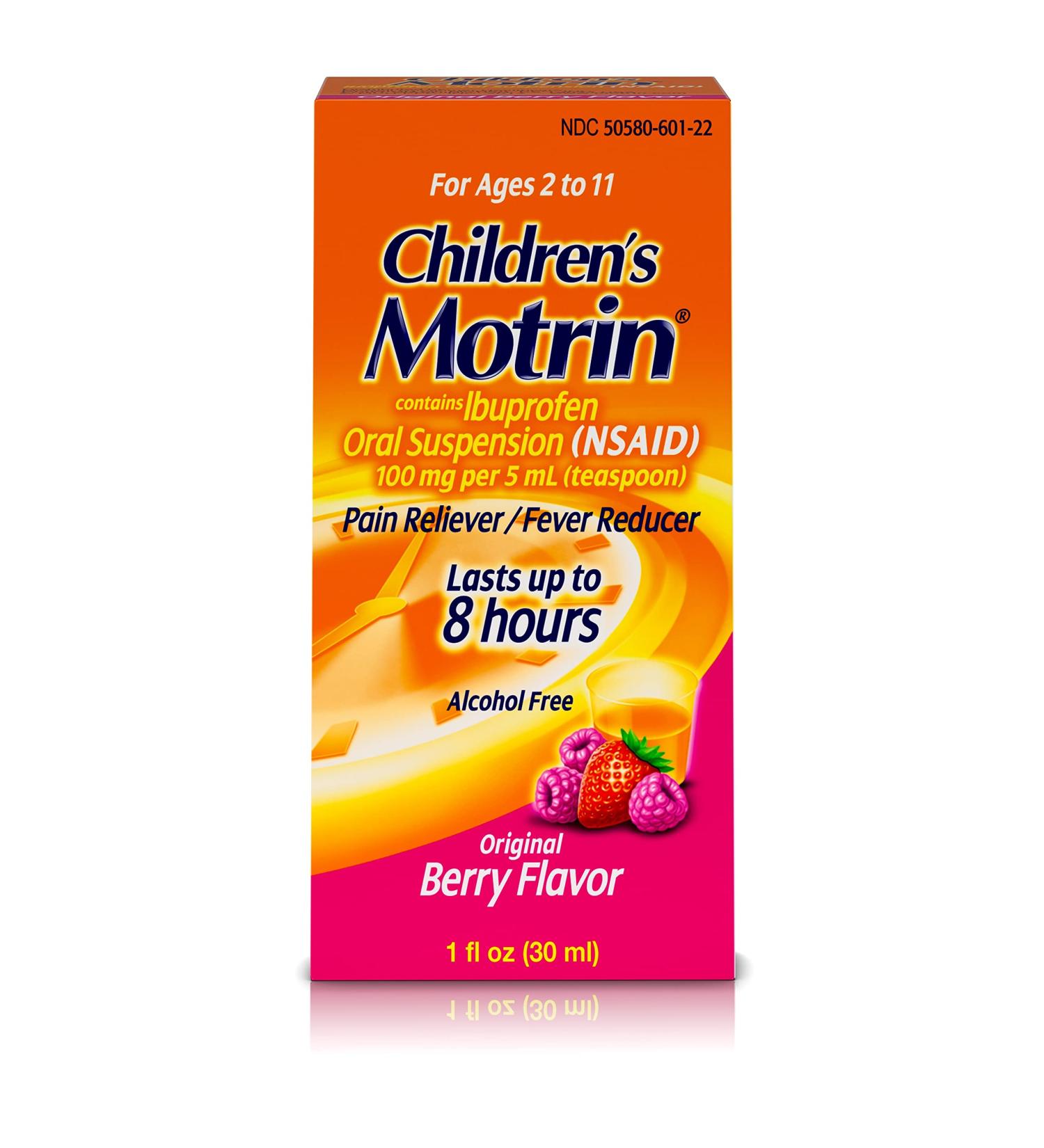 Children's Motrin Oral Suspension Pain Relief Ibuprofen Berry Flavored 1 Oz - Pack of 6 - Buy Online on GoSupps.com
