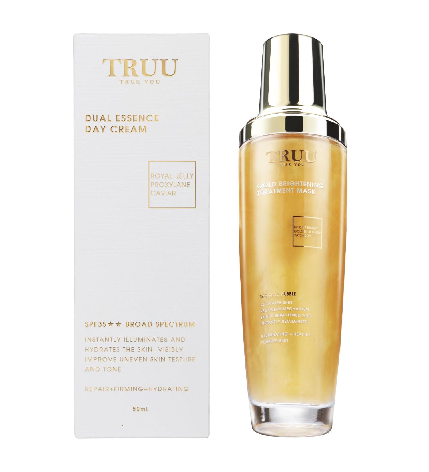 TRUU Gold Brightening Treatment Mask - 24K Gold Probiotic Skin Renewal for Brightened Smooth Poreless Complexion | Deep Purification | 4 Fl. Oz - International Shipping Available - Buy Online on GoSupps.com