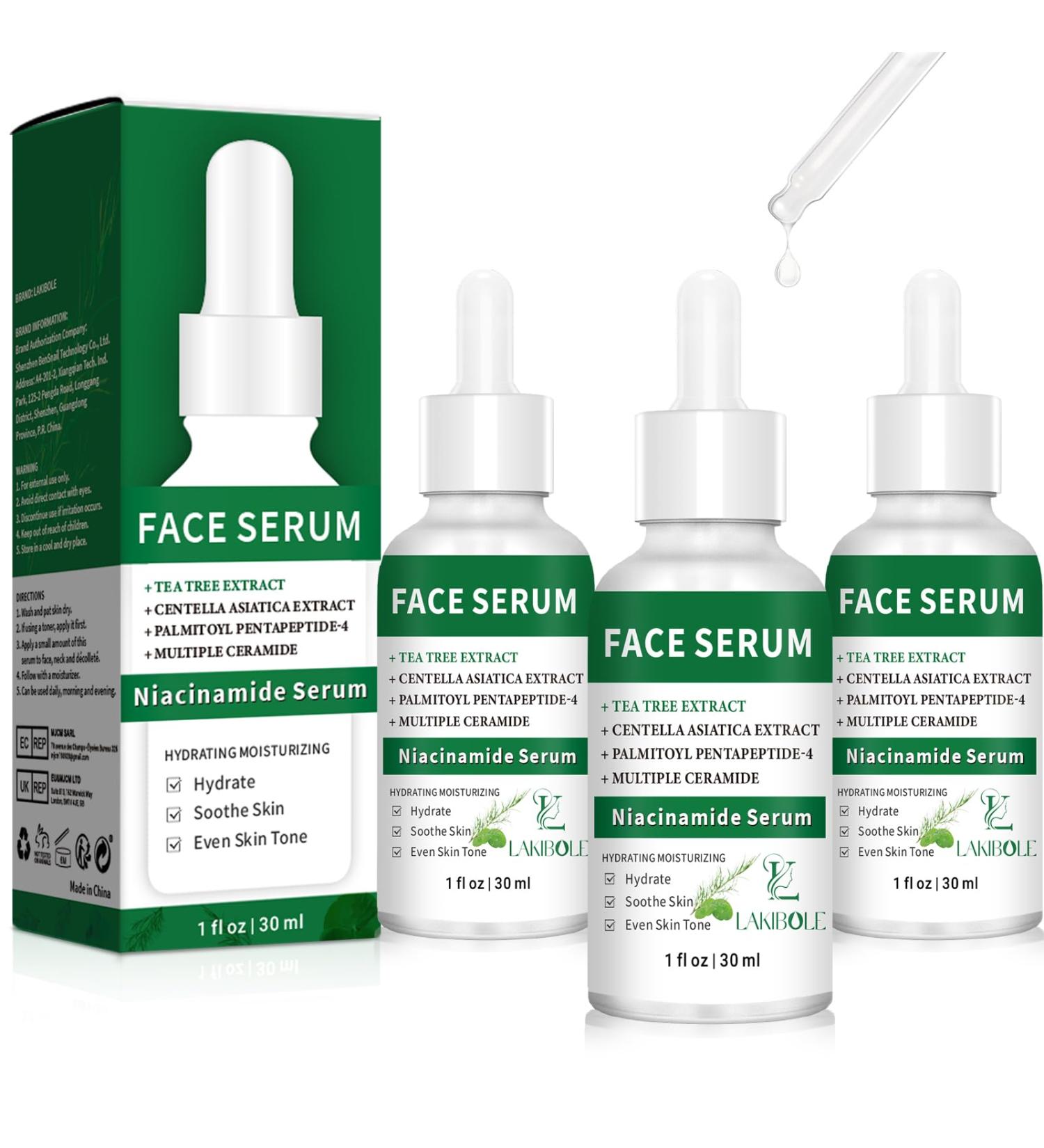 Buy 3 Pack Niacinamide Serum with Tea Tree & Centella Asiatica Hydration & Even Skin Tone | 1fl.oz Each International Shipping - Buy Online on GoSupps.com