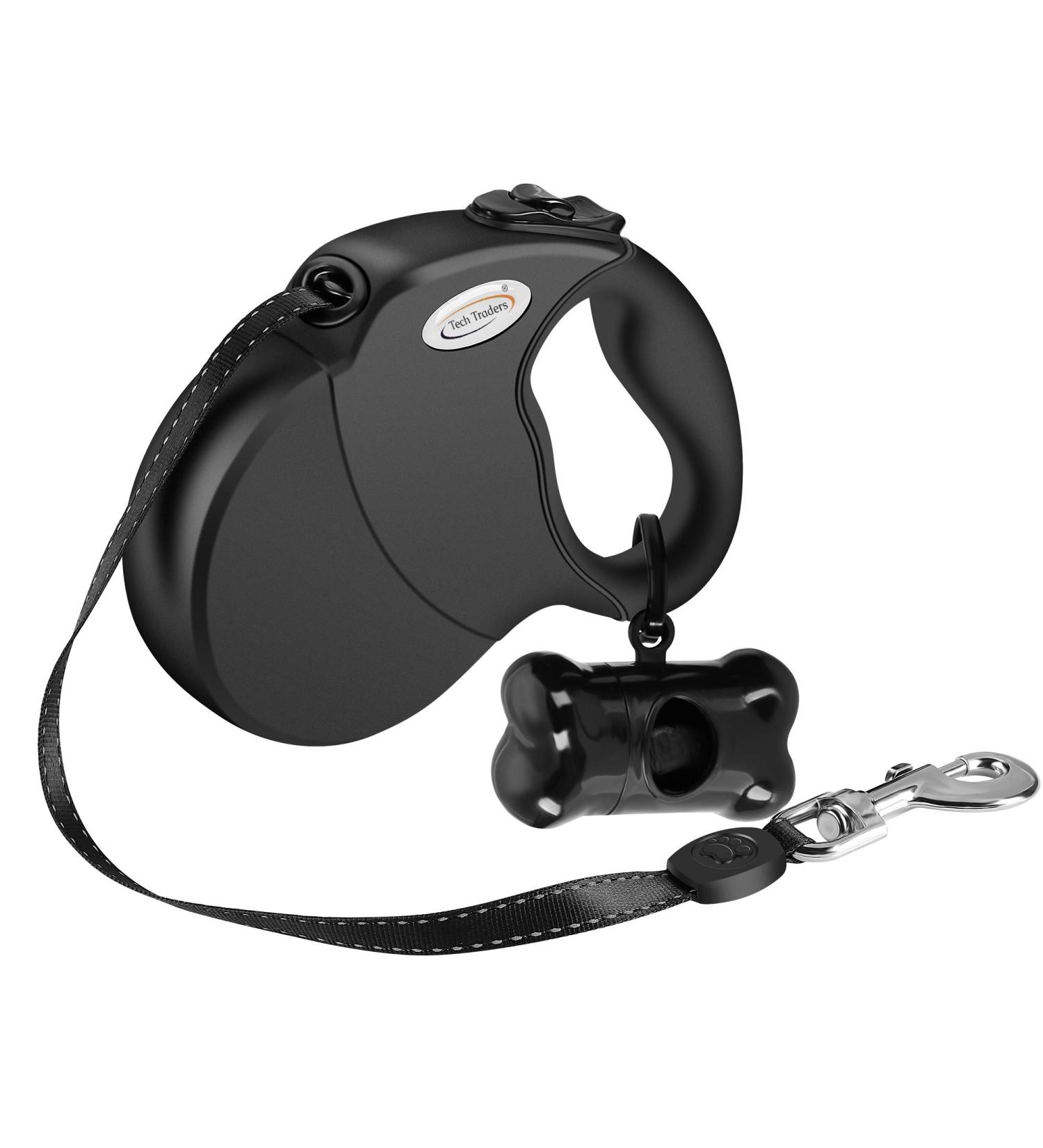 Dog Lead Retractable 5M Extendable Dog/Pet Leads/Leash with Waste Bag Dispenser and Poop Bags Extendable Tape Lead Belt for Dogs Pets Puppy up to 50KG/5m (110 lbs/16ft) 50kg-with waste bag Dispenser - Buy Online on GoSupps.com