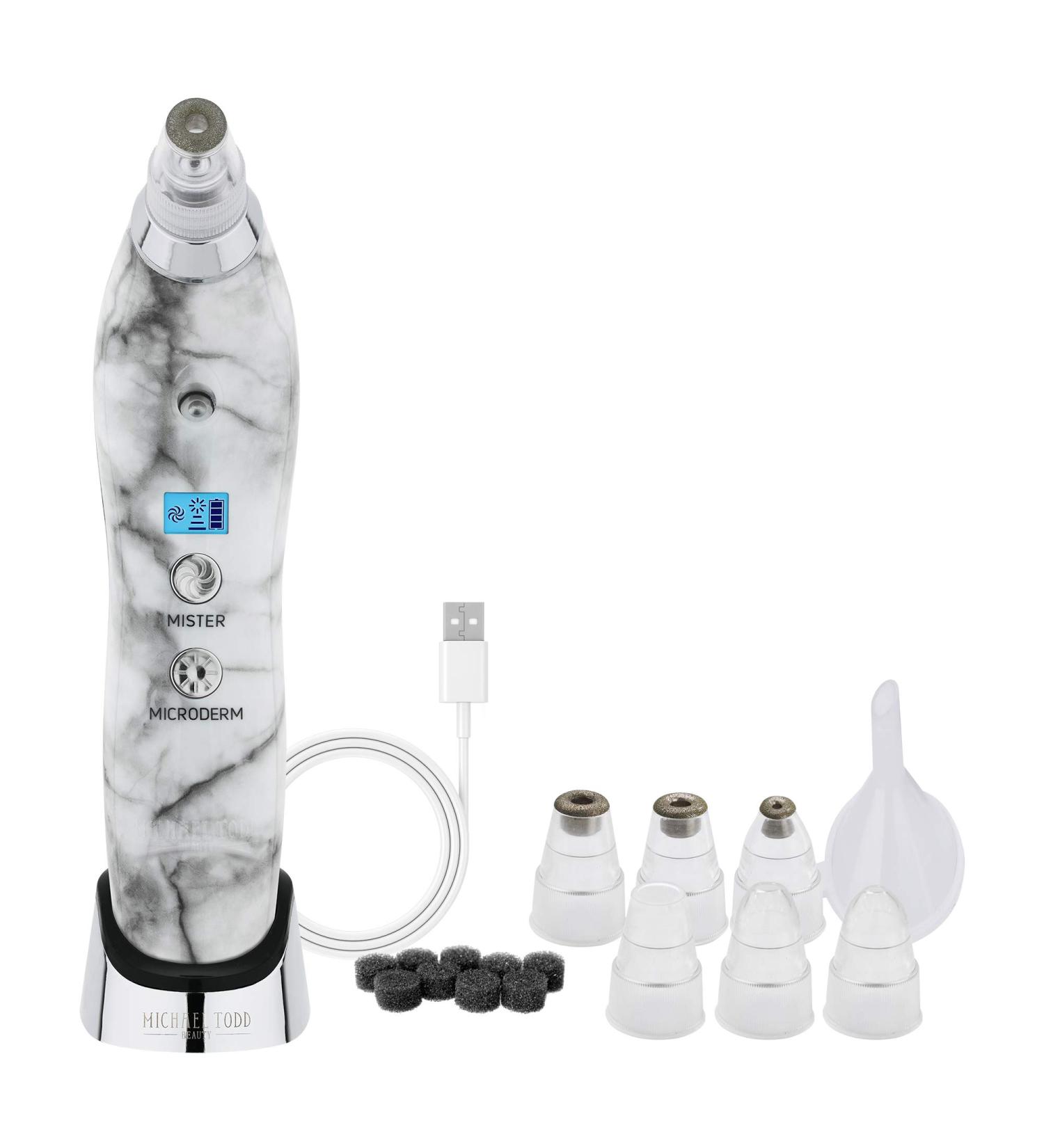 Michael Todd Beauty Sonic Refresher Microderm & Pore Extraction 6PC Kit - White Marble - Buy Online on GoSupps.com