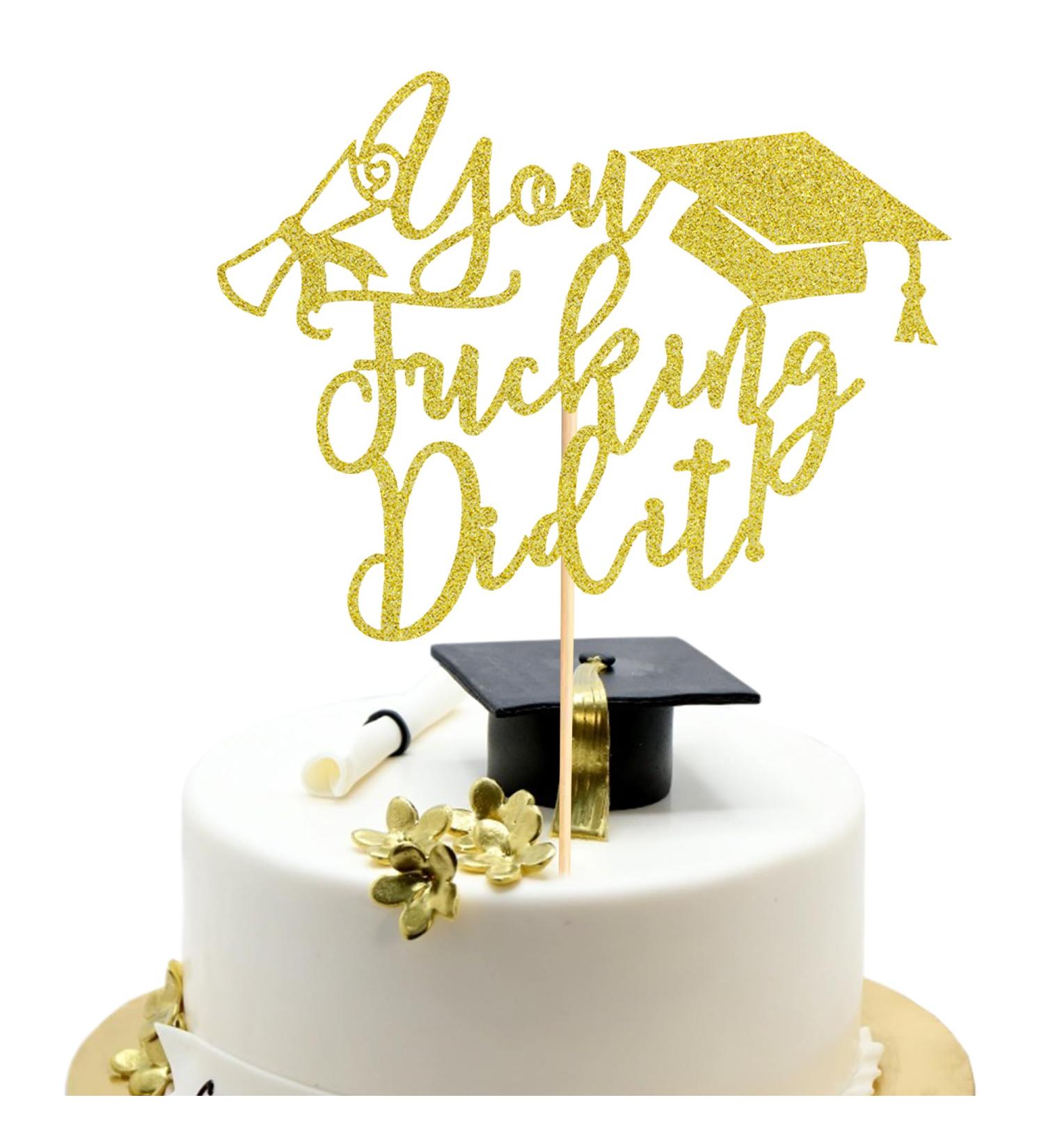 Arthsdite 1Pc You Did It Cake Topper/Class of 2024 Cake Decorations/Congrats Grad Graduation Party Decorations - Gold Glitter Gold You Did It Cake Topper - Buy Online on GoSupps.com