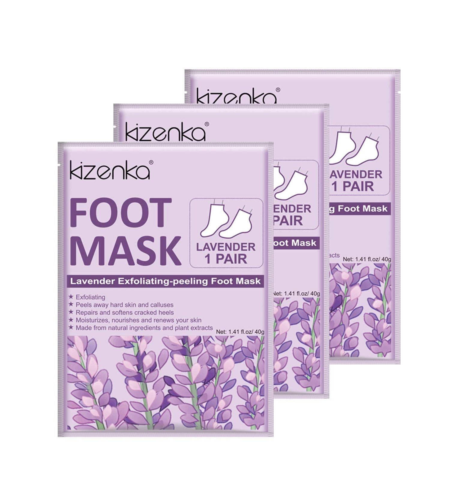 Lavender Foot Peel Mask 3-Pack for Soft & Smooth Feet - Natural Treatment for Men and Women - Buy Online on GoSupps.com