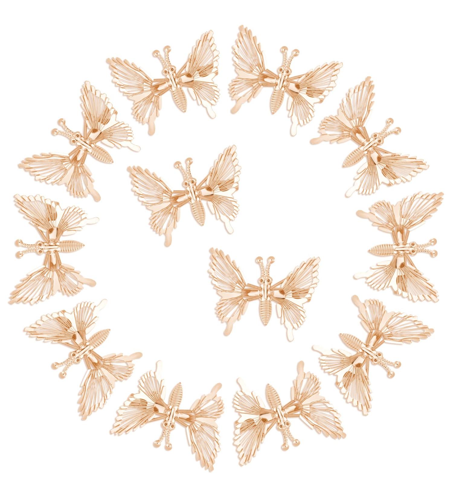 12 Pieces Rose Gold Butterfly Hair Clips - Cute Metallic Hair Barrettes for Women and Girls - Buy Online on GoSupps.com