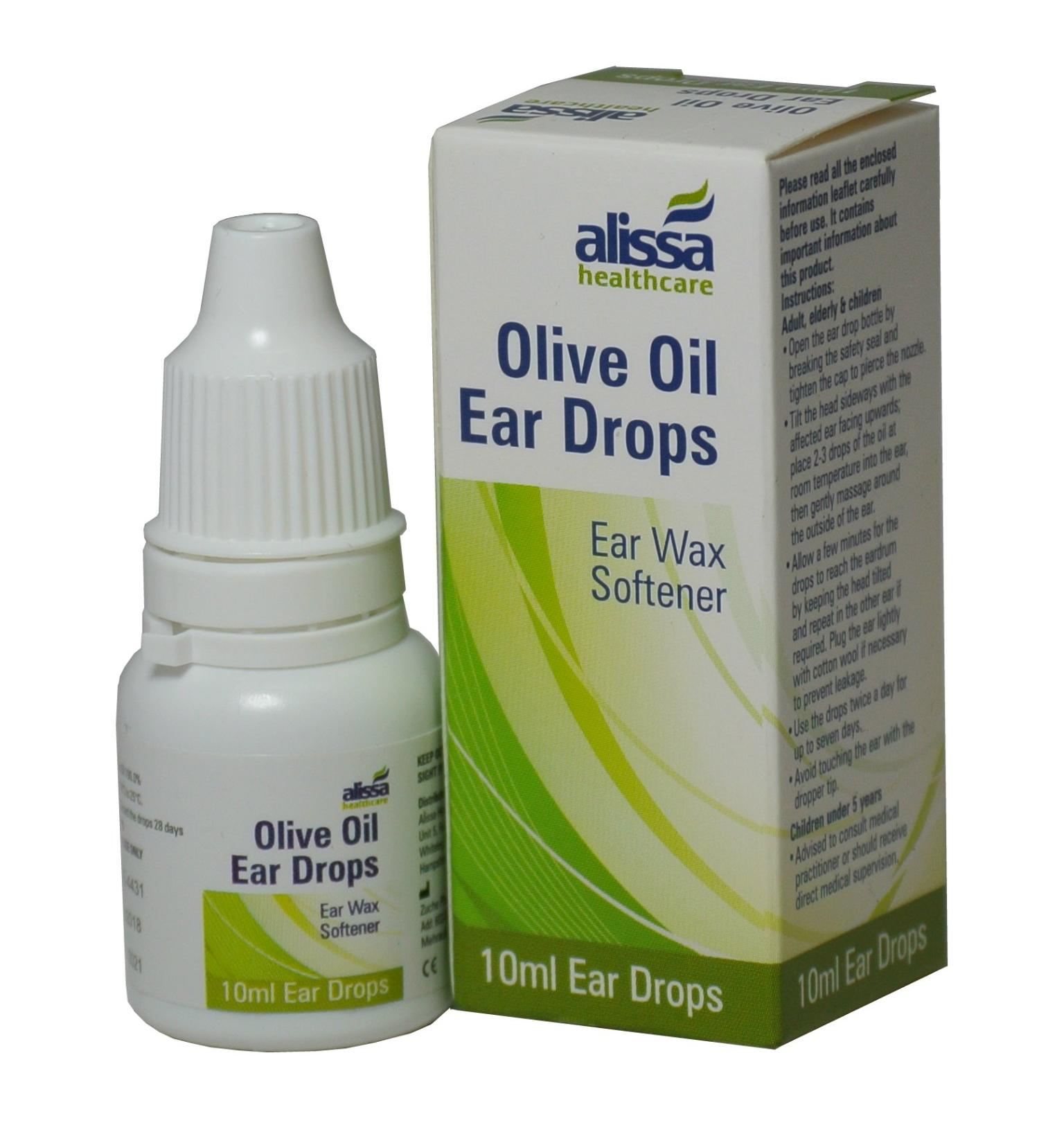 Alissa 3 x Olive Oil Ear Wax Drops 10ml (3 Pack) | Softens & Removes Wax Efficiently - Buy Online on GoSupps.com