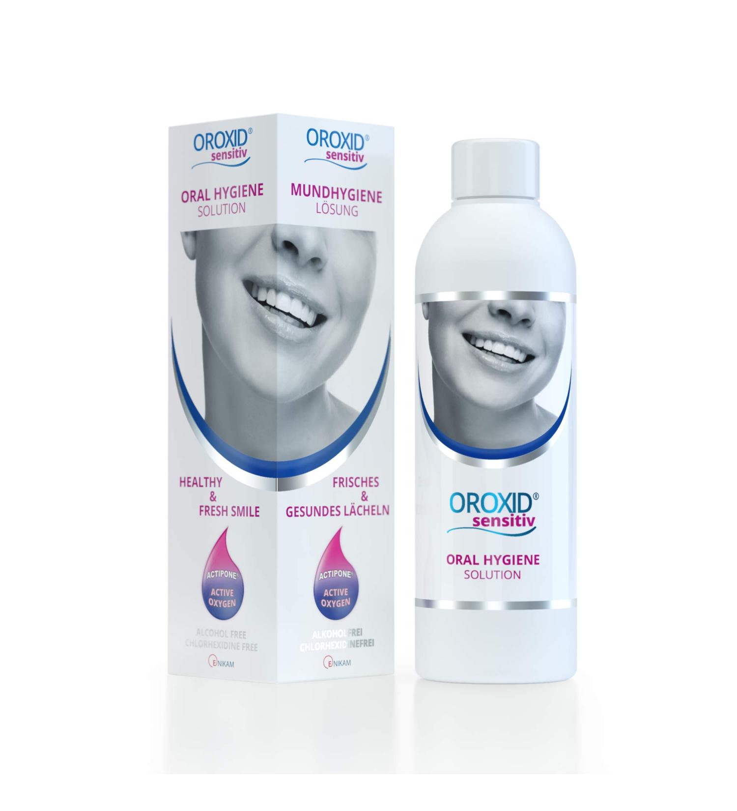 Oroxide Sensitive Solution - 250ml Oral Hygiene for Sensitive Gums Infections & Bleeding | Daily Disinfection - Buy Online on GoSupps.com