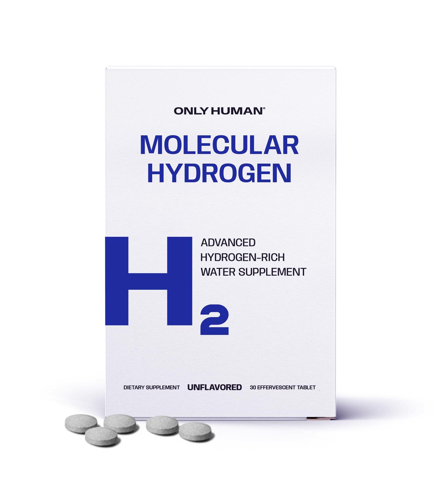 H2 Molecular Hydrogen Water Tablets with Magnesium | 12PPM Hydrogen Tablets for Drinking Water | Unflavored Dietary Supplement | Gluten Sugar & Soy Free | Made in The USA | 30 Tabs | Only Human - Buy Online on GoSupps.com