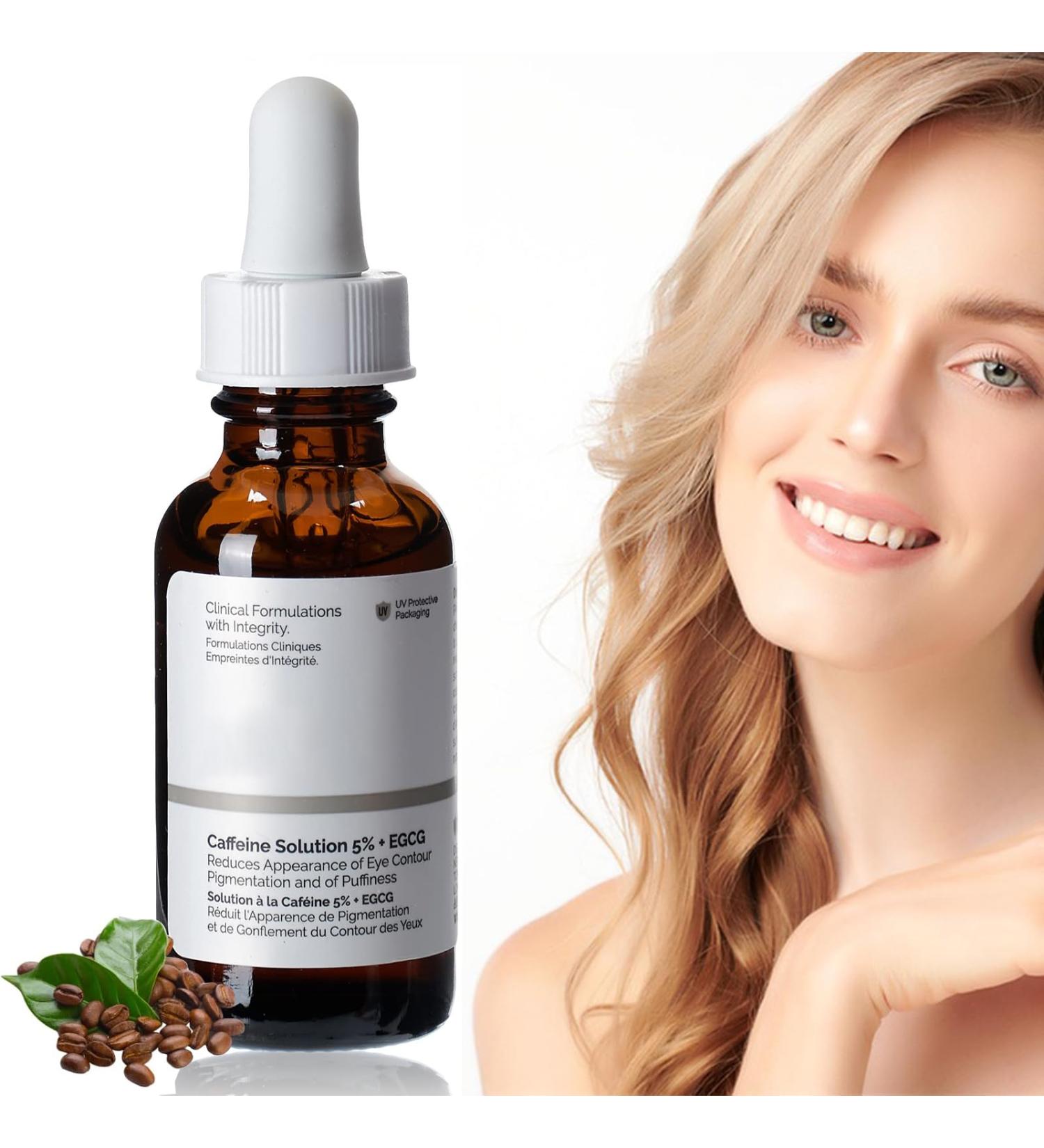 Caffeine Solution 5% + EGCG Caffeine Eye Serum Under Eye Cream for Reduce Circles and Puffy Eyes Caffeine Eye Cream for Anti Aging Wrinkle Eye Bags Removal Fade Fine Lines 30ml - Buy Online on GoSupps.com