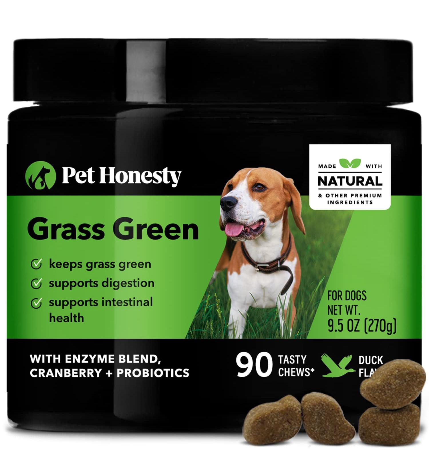 PetHonesty Grass Burn Spot Chews for Dogs - Lawn Saver Treatment with Cranberry, Apple Cider Vinegar, and DL-Methionine - 90 Duck Chews - Buy Online on GoSupps.com