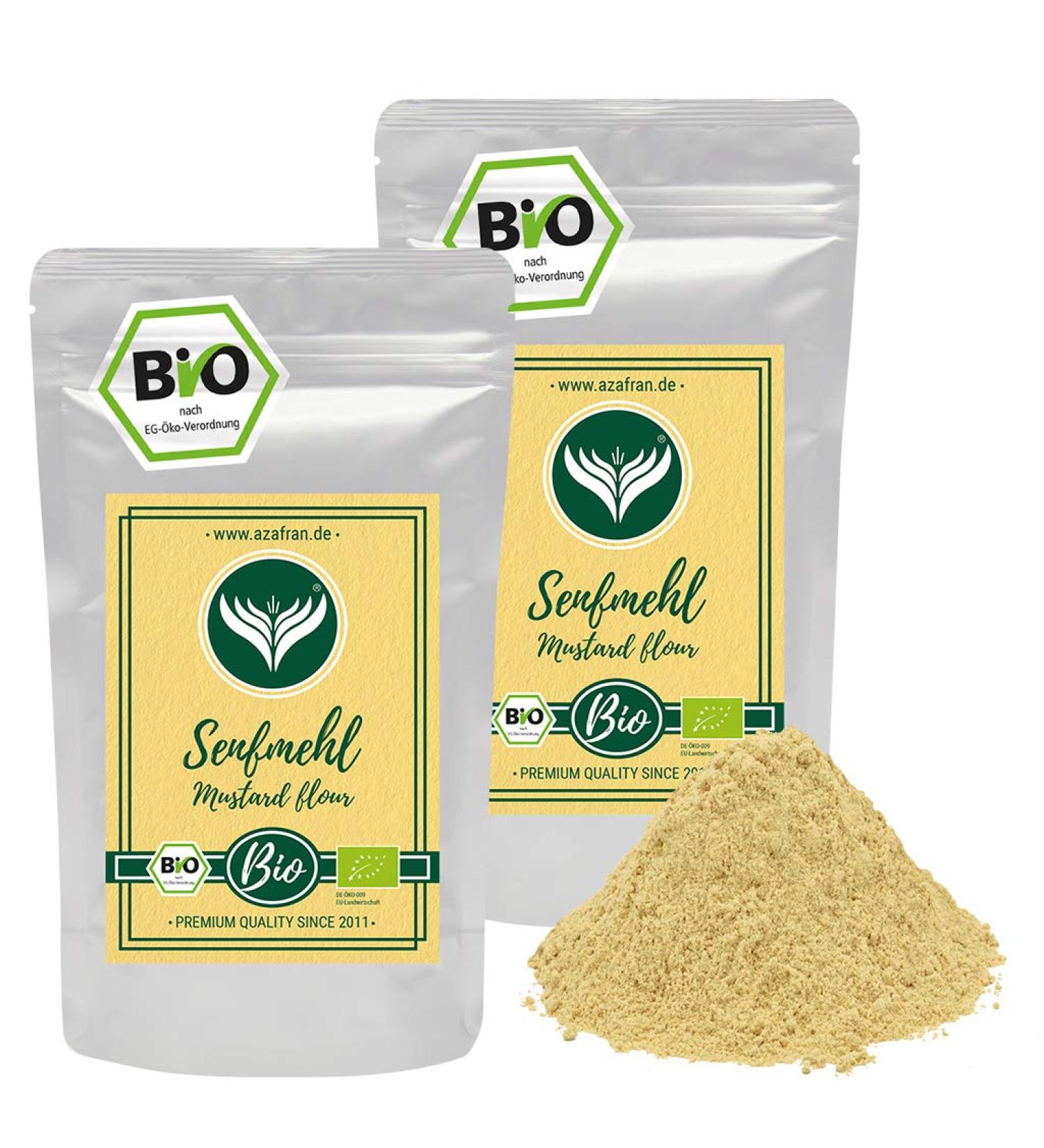 Organic Mustard Powder 500g - Azafran Ground Mustard Flour for Cooking | Buy Internationally - Buy Online on GoSupps.com