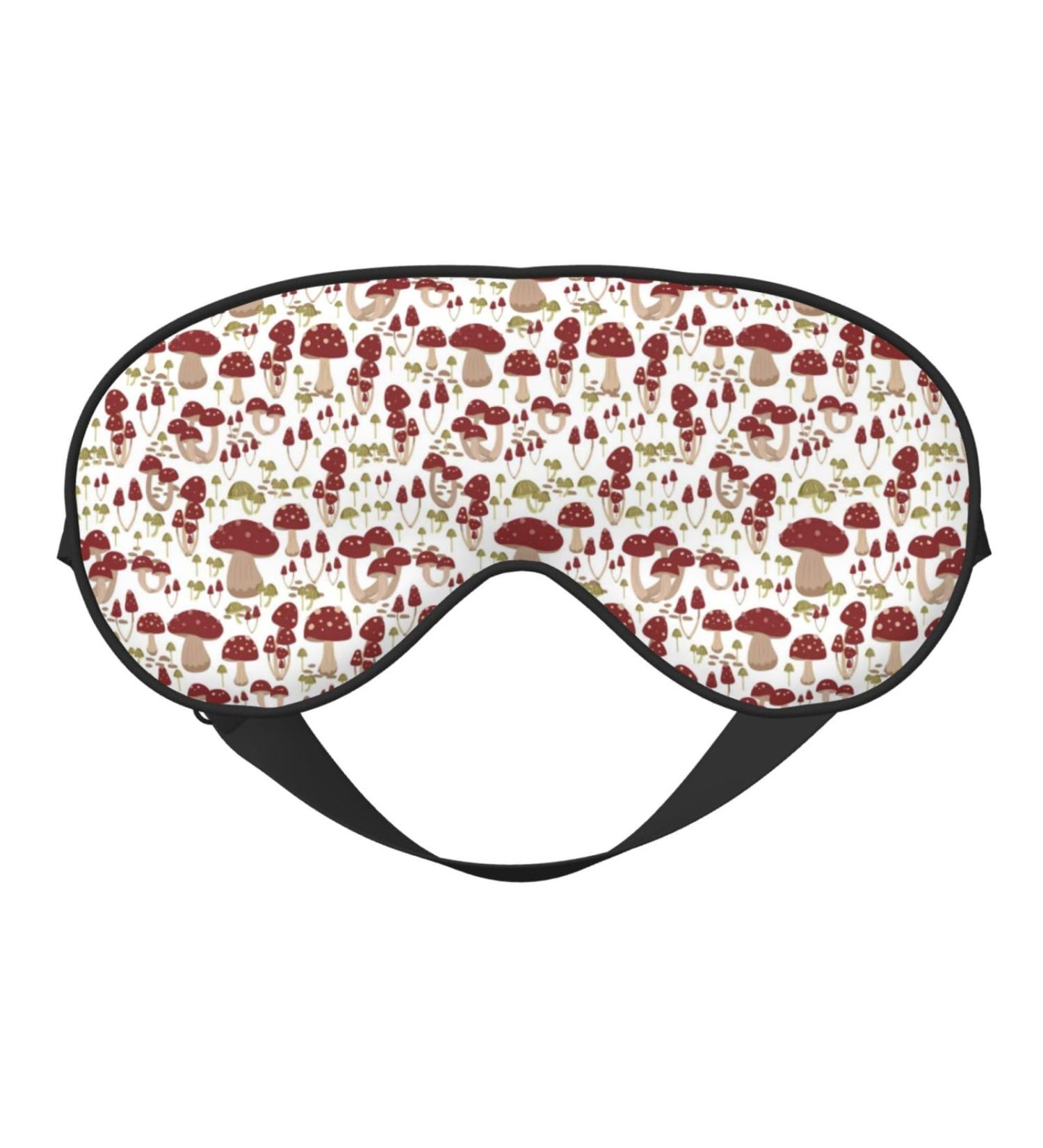 Mushroom Print Sleep Masks | Comfortable & Soft Eye Masks with Adjustable Strap | Lightweight Travel Essentials - Buy Online on GoSupps.com