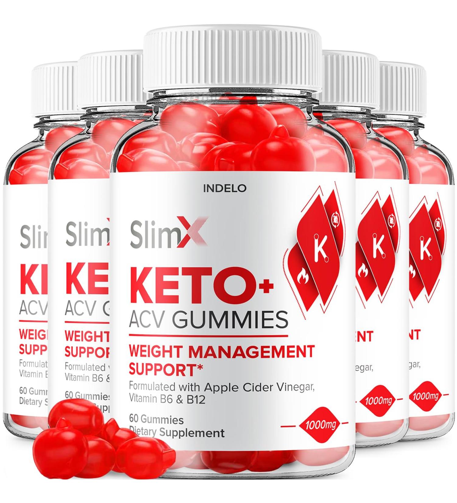 (5 Pack) SlimX Keto ACV Gummies - Advanced Formula Slim X Keto Plus ACV Gummies Apple Cider Vinegar SlimX ACV Gummies Dietary Supplement Reviews Men Women (300 Gummies) - Buy Online on GoSupps.com
