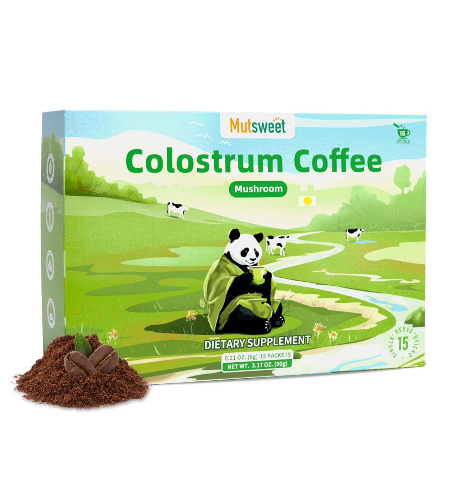 Colostrum Coffee with 10 Mushroom Blend- Lion's Mane Chaga Cordyceps Turkey Tail Reishi Coffee Alternative for Gut health & Improved Focus Immune Support Supplement Vegan Non-GMO 15 Servings - Buy Online on GoSupps.com