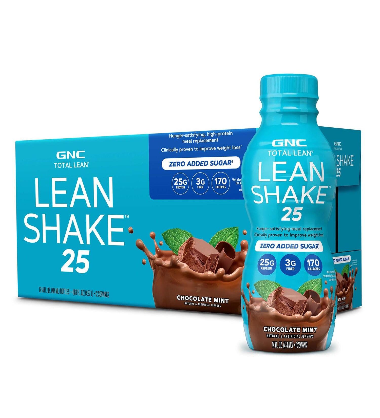 GNC Total Lean Lean Shake - Chocolate Mint - 14oz. | 12 Bottles Chocolate Mint 14 Fl Oz (Pack of 1) - Buy Online on GoSupps.com